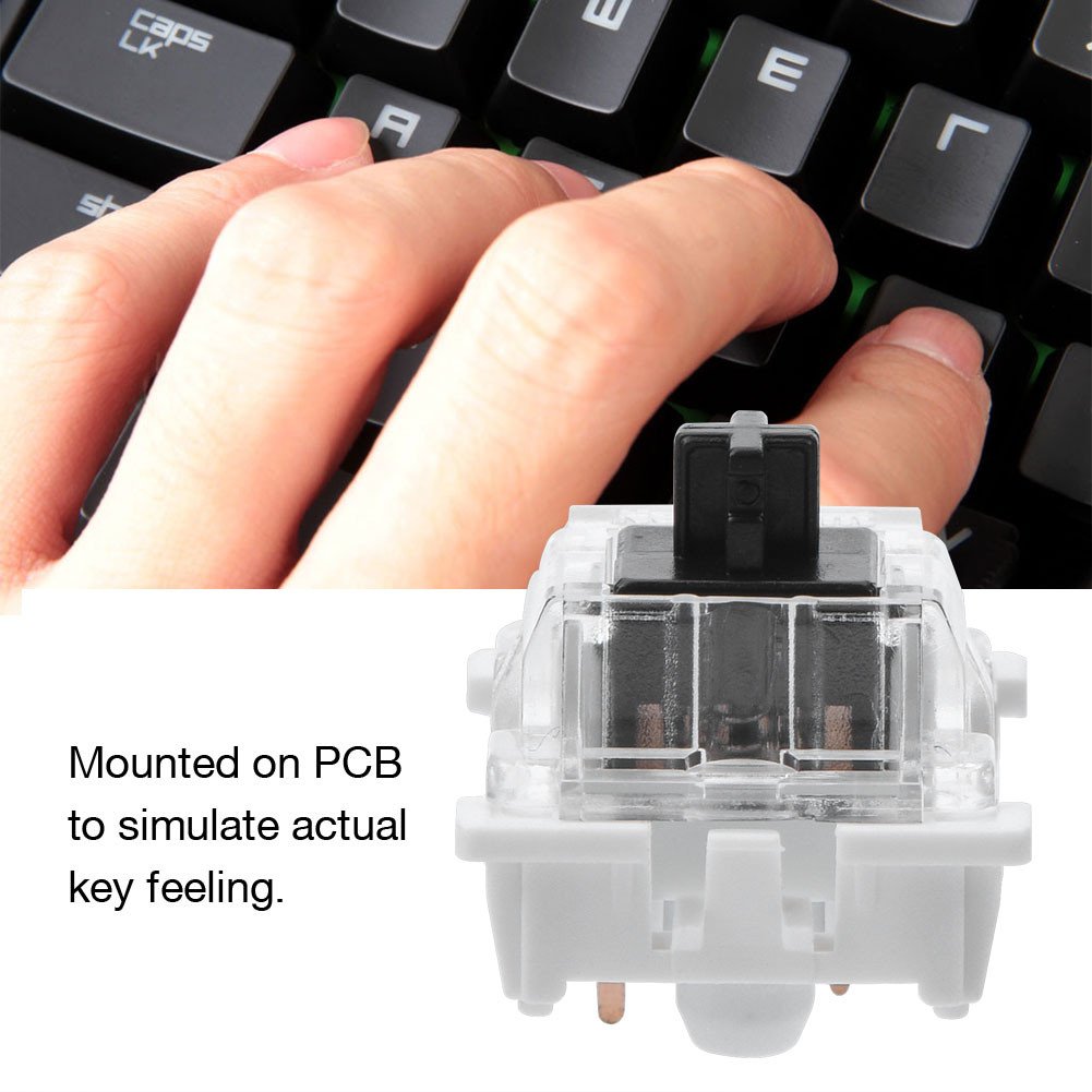 Fdit 10-Pack Tactile Mechanical Keyboard Switches - Plate Mounted Black Switches Compatible with Gateron & Cherry MX (LED Backlight Compatible) - Perfect for Gaming, Typing & Custom Keyboard Builds