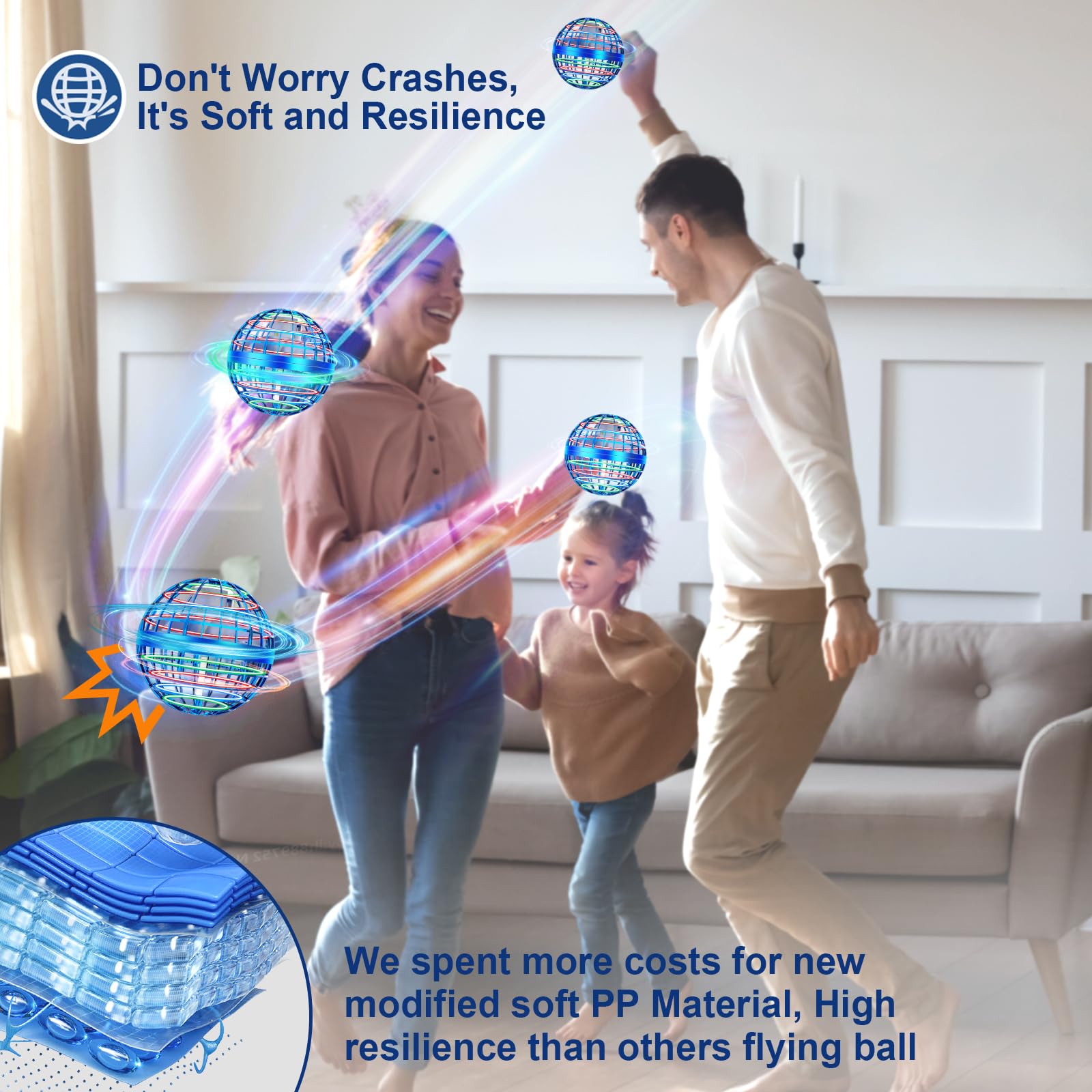 TBBSC Hand Controlled Flying Orb Ball Toy - Mini Drone Hover Ball for Kids Ages 6-12 | Galaxy Boomerang Magic Floating Ball | Indoor Outdoor Games Gift for Boys & Girls | Perfect for Birthday Parties, Backyard Play & STEM Learning
