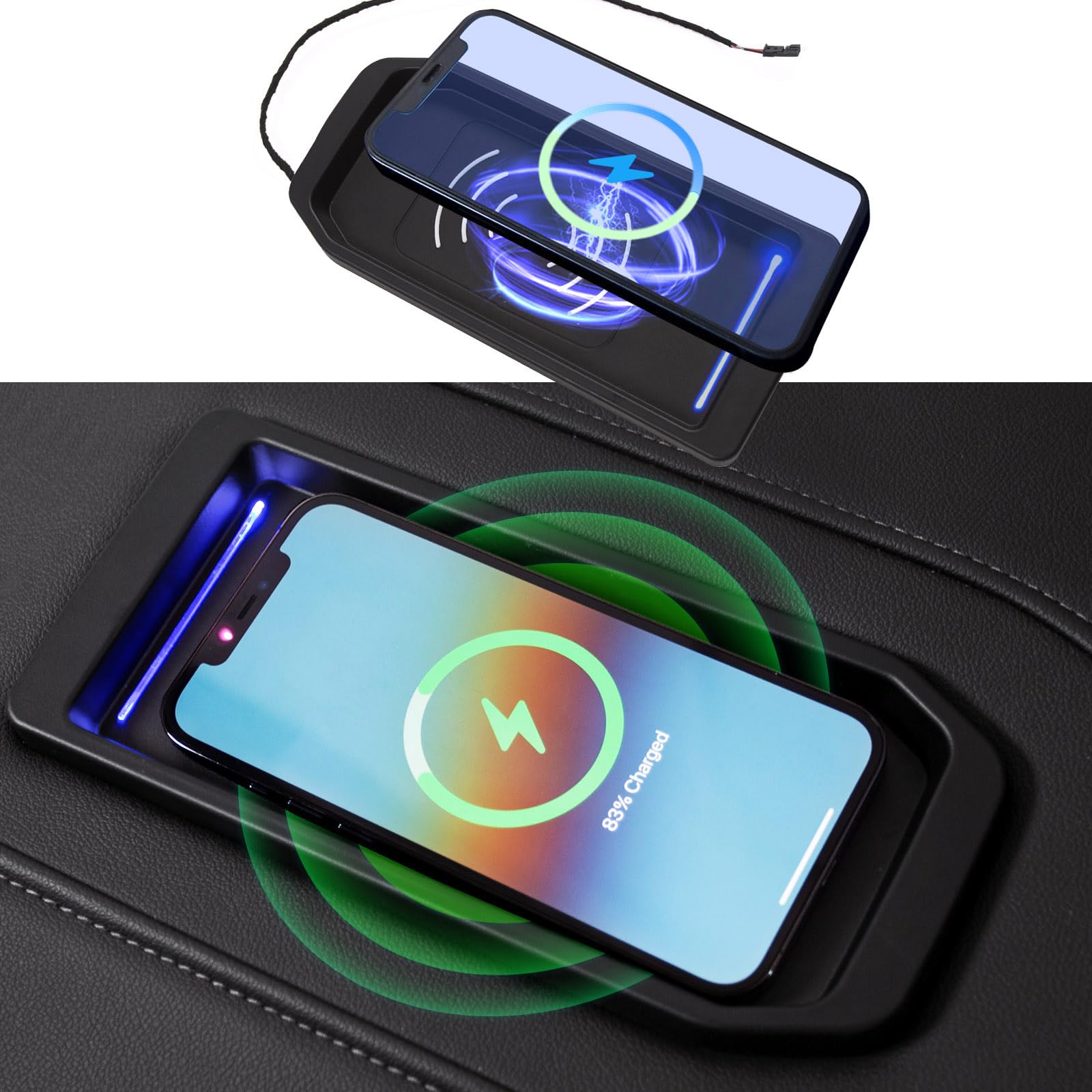 Xipoo 15W Wireless Charger Tray Replacement for 2022-2023 Chevy Silverado & GMC Sierra 1500/2500HD/3500HD - Fast Qi Charging Pad Compatible with Full Console Accessories | Perfect for Road Trips & Daily Commuting