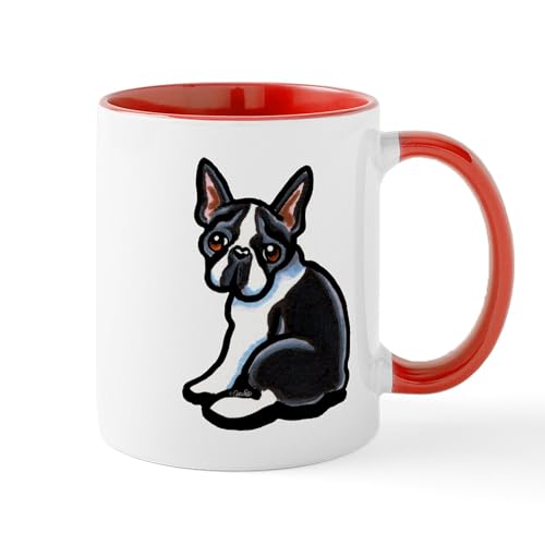 White/Red Inside - Cute Boston Terrier Mug