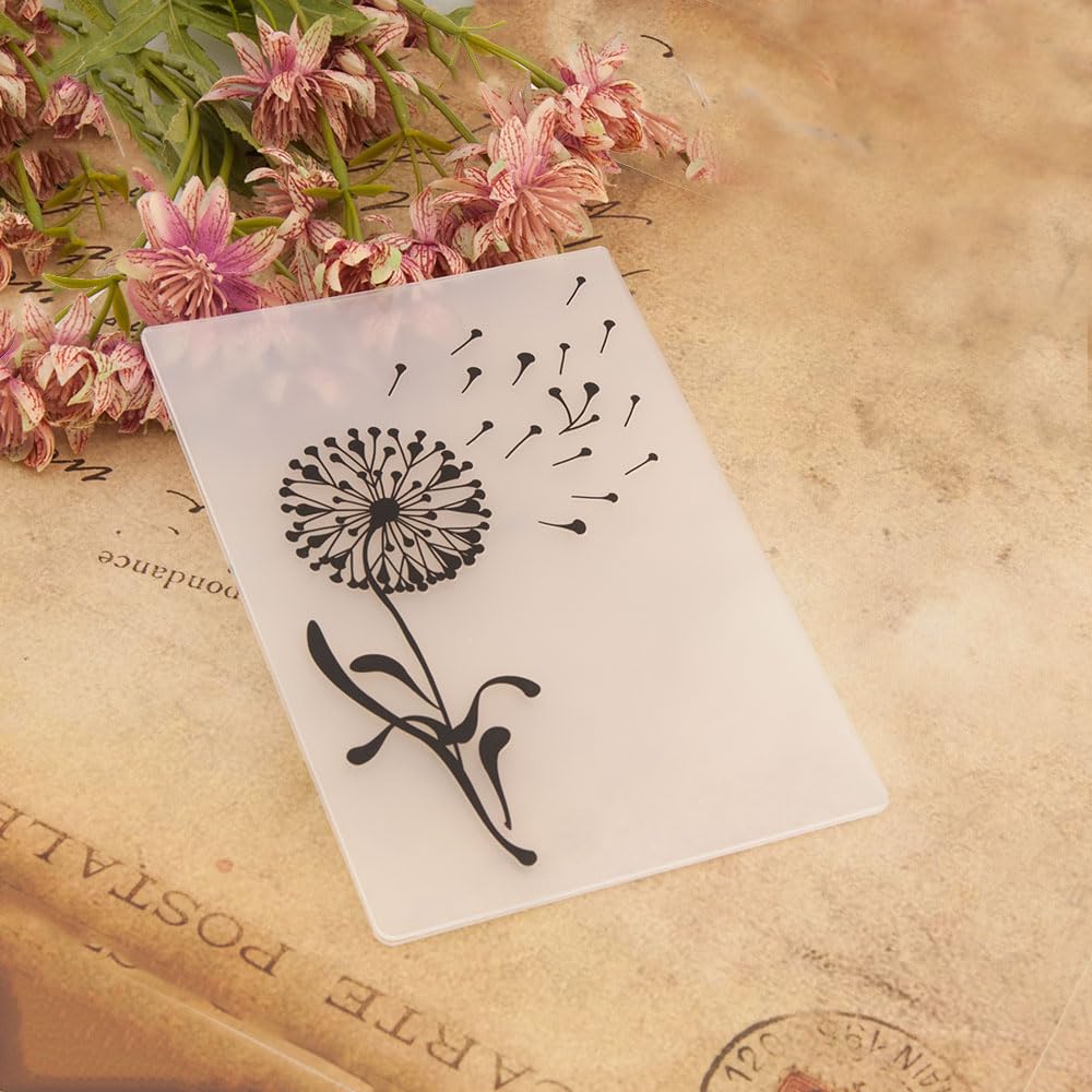 LZBRDY Dandelion Flower Embossing Folders for Card Making, Scrapbooking, DIY Crafts - Floral Leaves Patterns for Wedding Invitations, Greeting Cards, and Paper Art Projects