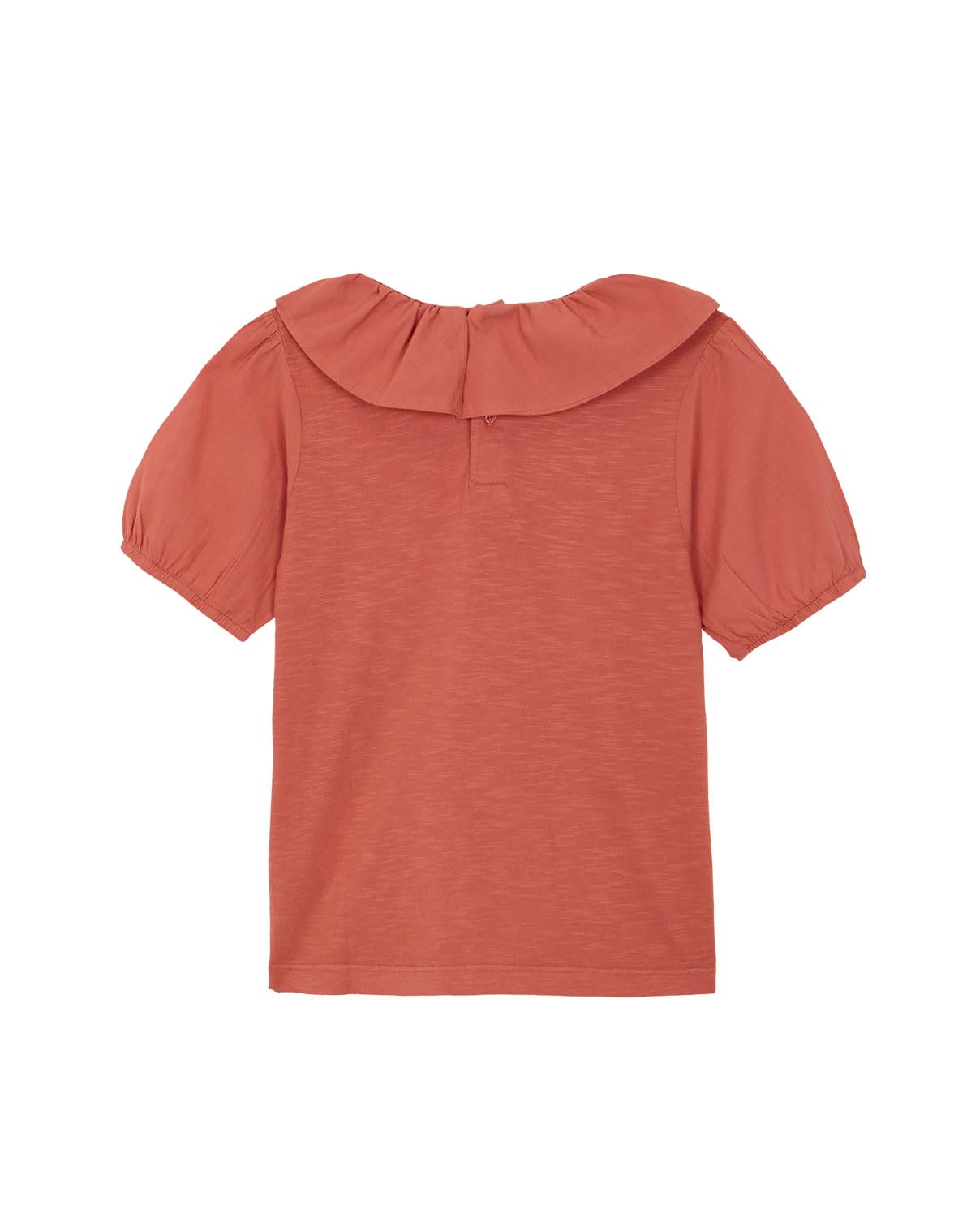 Gocco Girls Short Sleeve Ruffle Neck Camisole Top - Orange | Casual Summer Outfits, School Wear, Playdate Clothes