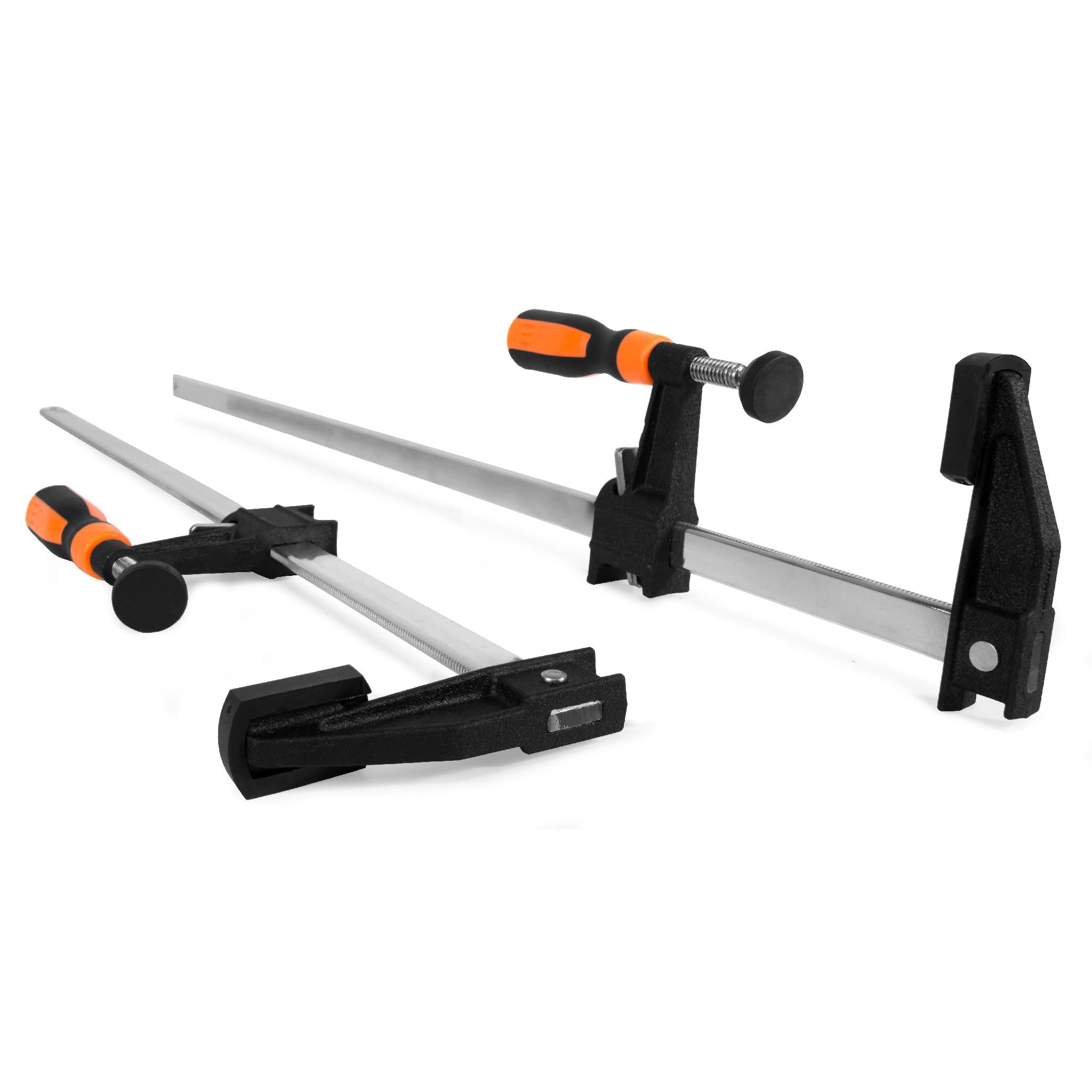 WEN CLF224 24-Inch x 2.5-Inch Quick Adjust Steel Bar Clamps with Throat & Micro Adjustment Handle (2-Pack) - Perfect for Woodworking, DIY Projects & Furniture Making