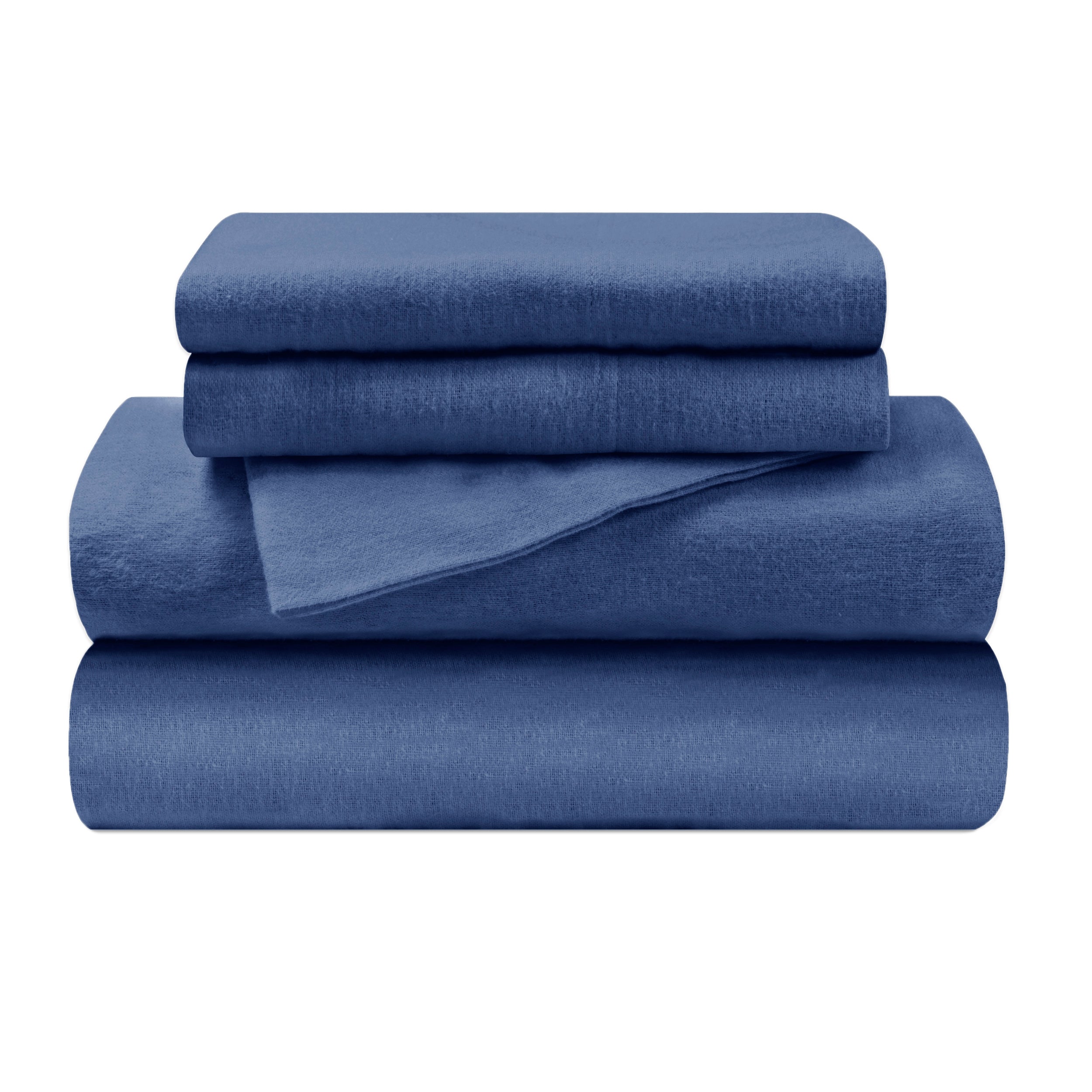 Premium Flannel Cotton Bed Sheet Set - Soft & Cozy Deep Pocket Fitted Sheets - Modern Solid Colors - Perfect for Winter Nights & Cold Weather Comfort
