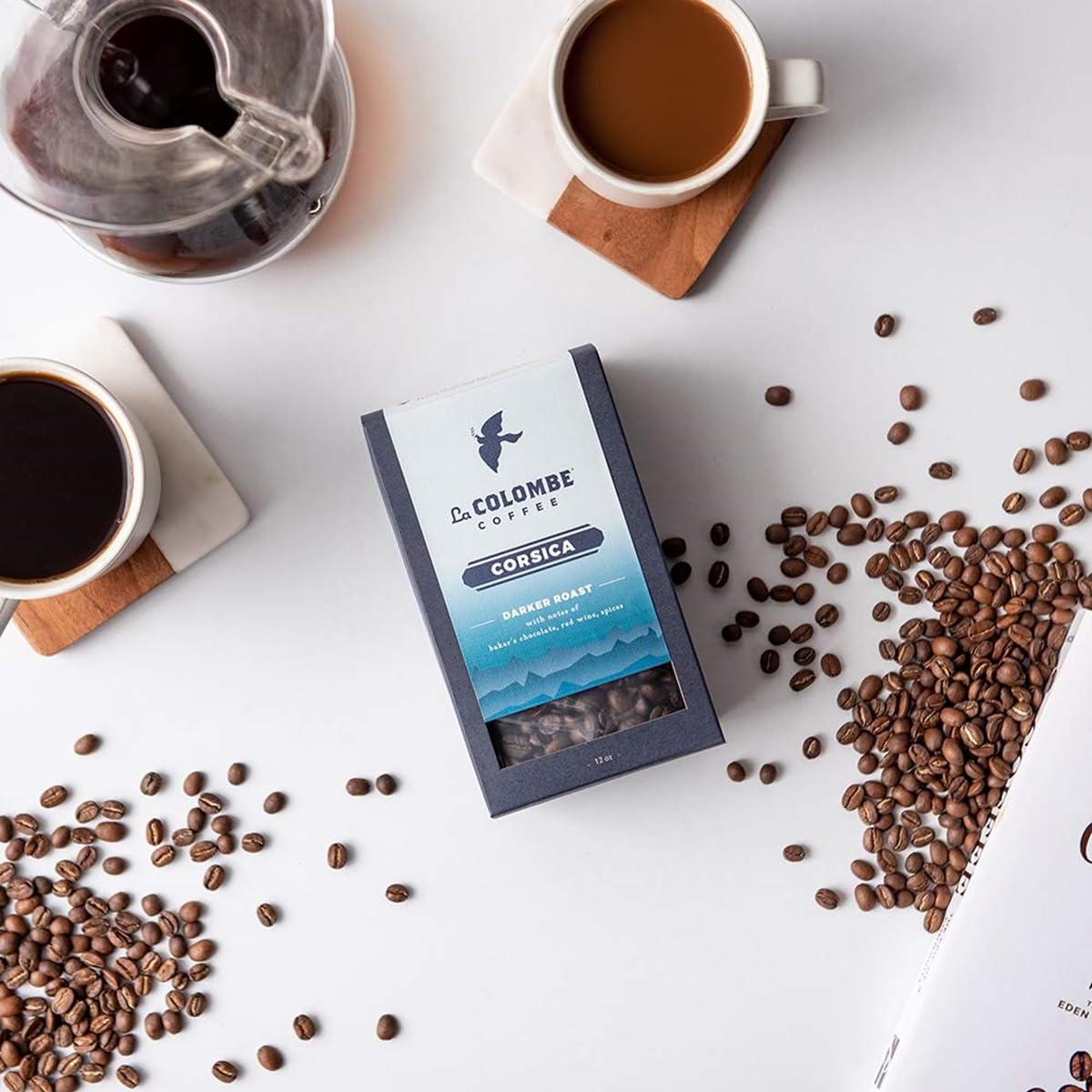 La Colombe Corsica Dark Roast Whole Bean Coffee - Rich Baker's Chocolate, Red Wine & Spices Flavor Notes, 5lb Bag (80oz) for Home Brewing, Office & Gifts | Premium Arabica Beans for Drip, French Press & Espresso