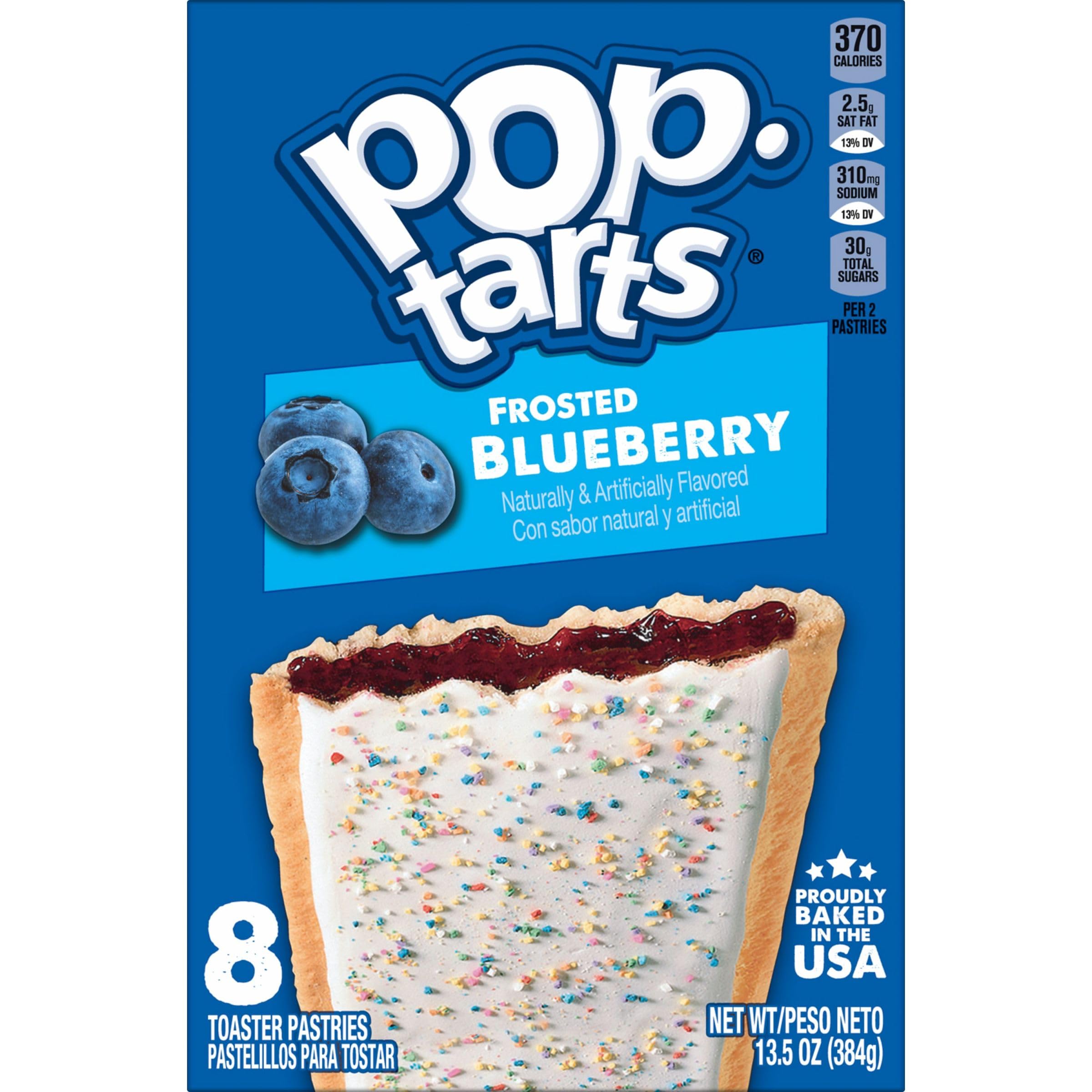 Frosted Blueberry Pop-Tarts Toaster Pastries - 13.5oz Box (8 Count) - Quick Breakfast, Kids Snacks & On-the-Go Treats for School, Office or Travel
