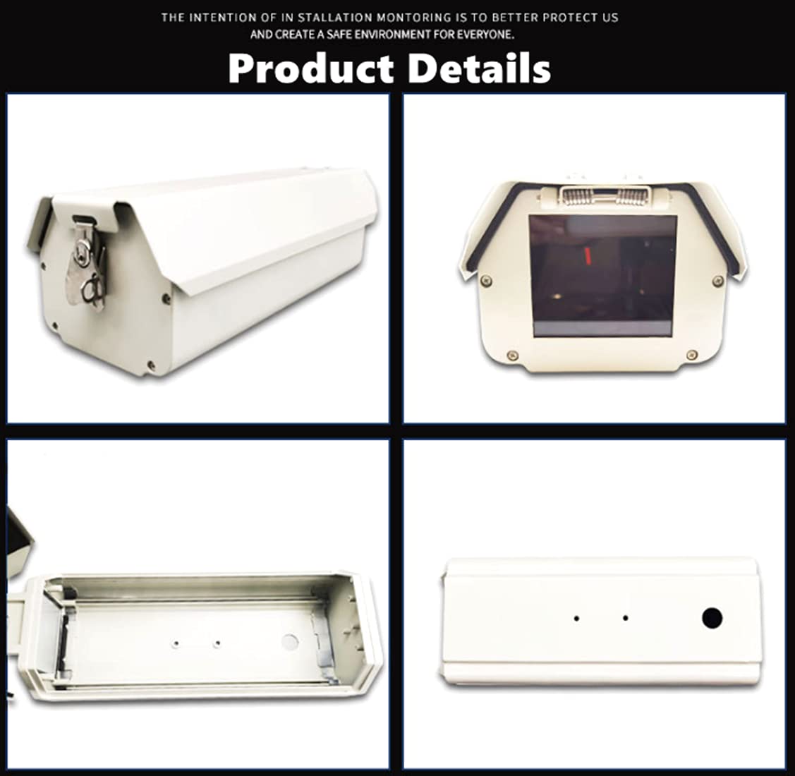 BeElion 2-Pack Aluminum CCTV Camera Housing - Weatherproof Indoor/Outdoor Security Surveillance Enclosure with Adjustable Wall Mount Bracket Kit for CCTV Systems | Ideal for Home, Office & Commercial Surveillance Protection