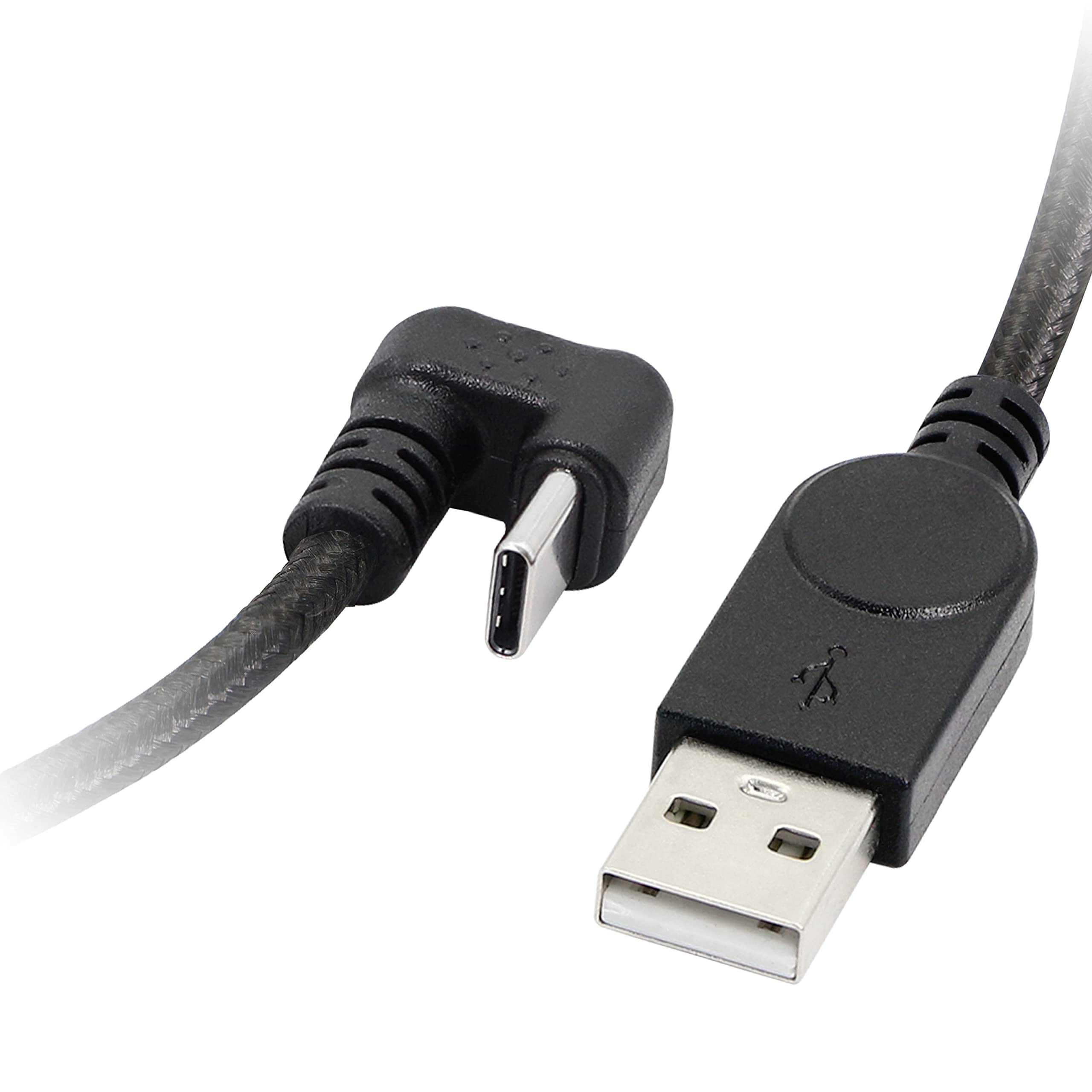 GELRHONR 180 Degree U-Shaped USB C Cable - 4.9Ft/1.5M Nylon Braided Fast Charging Cord, USB A to Type C Charger Wire for iPhone 15/Samsung Galaxy/Android Devices - Perfect for Car, Bedside & Travel Charging