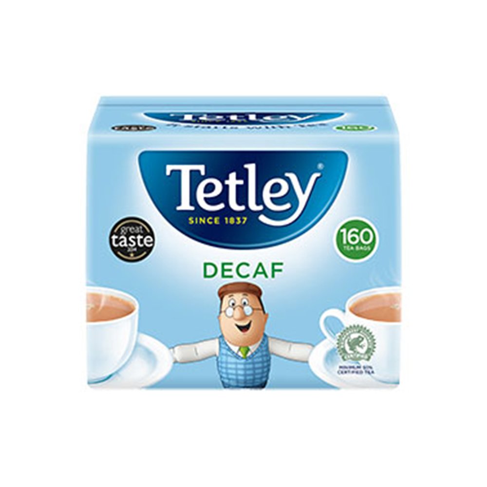 Tetley Decaf Black Tea Bags - 160 Count (500g) | Pack of 6 | Caffeine-Free | Perfect for Evening Relaxation & Family Gatherings