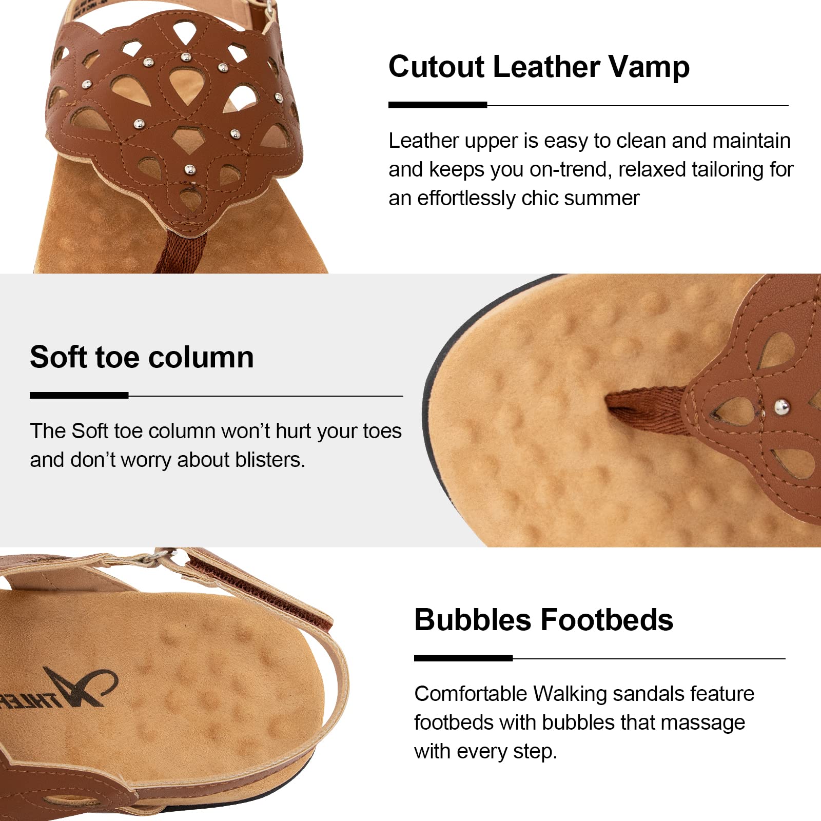 Athlefit Women's Arch Support Orthotic Sandals - Comfortable Walking Sandals with Orthopedic Thong Design for Plantar Fasciitis Relief - Perfect for Beach, Pool, and Summer Outdoor Activities
