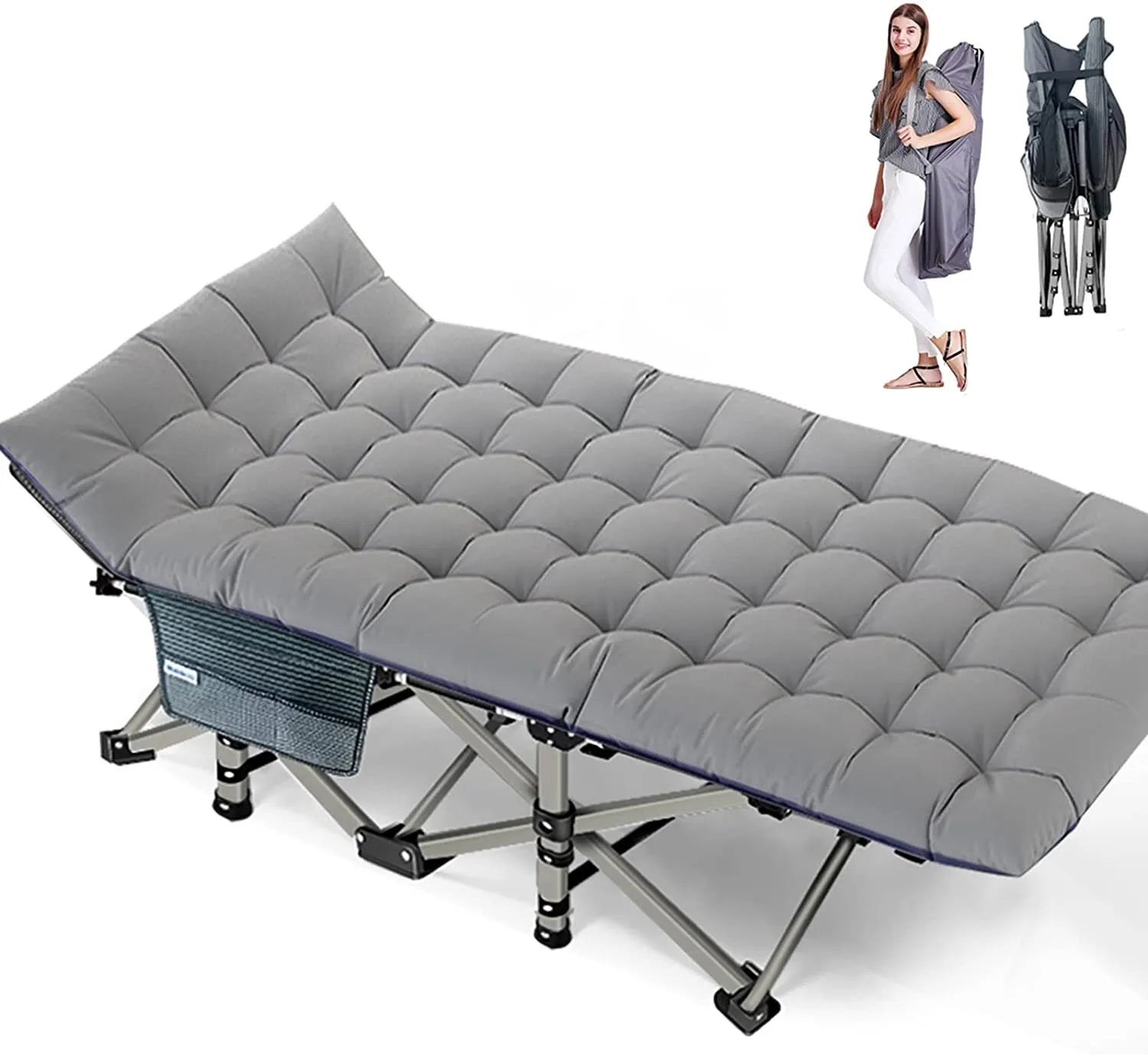 Portable Folding Camping Cot - Lightweight Outdoor Bed for Adults & Kids - Perfect for Camping, Hiking, Backpacking and Emergency Preparedness