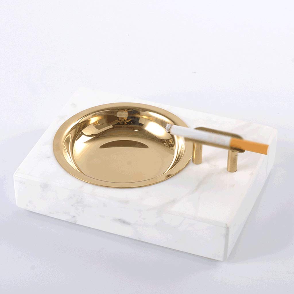 Premium Marble Ashtray for Cigars & Cigarettes - Elegant White Desktop Ash Tray for Home, Office & Smoking Lounge Decor - Luxury Smoking Accessory & Stylish Decorative Piece (Type A White) - Perfect for Indoor Use, Gifts & Sophisticated Spaces