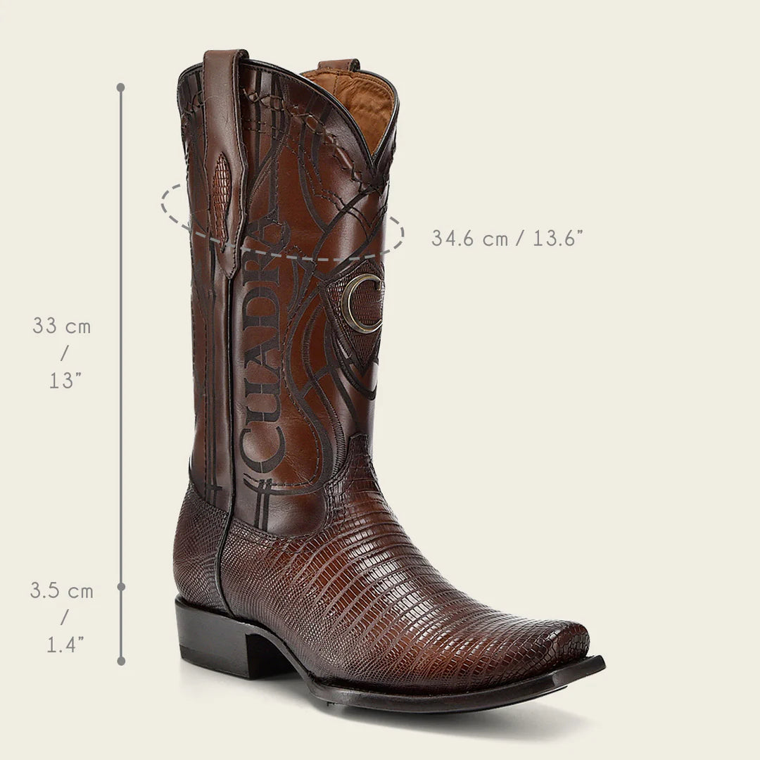 1J1NLT Men's Western Cowboy Boots - Genuine Lizard Leather, Honey Brown - Perfect for Rodeo, Country Music Festivals & Casual Wear