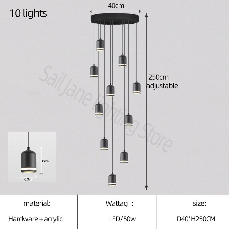 Swirl Staircase Chandelier - Modern Crystal Ceiling Light Fixture for Foyer & Stairwell | Elegant Home Lighting Solution for Entryway, Hallway & Staircase Decor