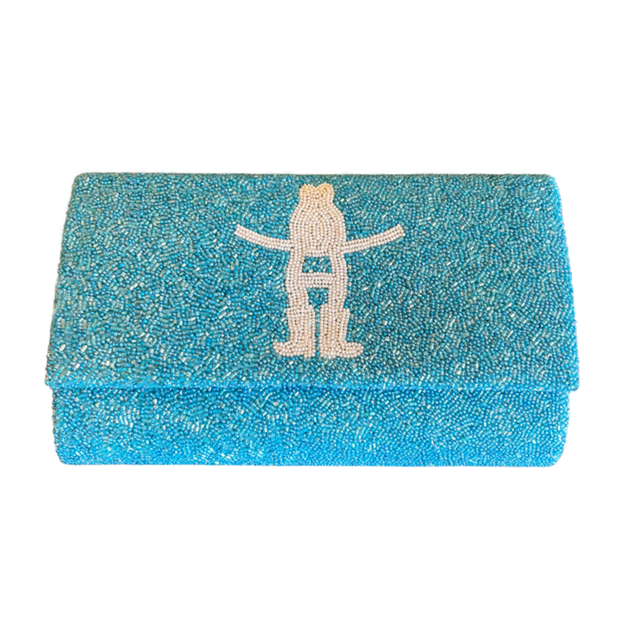 Houston Rodeo Logo Fully Beaded Clutch Purse - Western Cowgirl Rhinestone Evening Bag for Parties, Weddings & Special Events