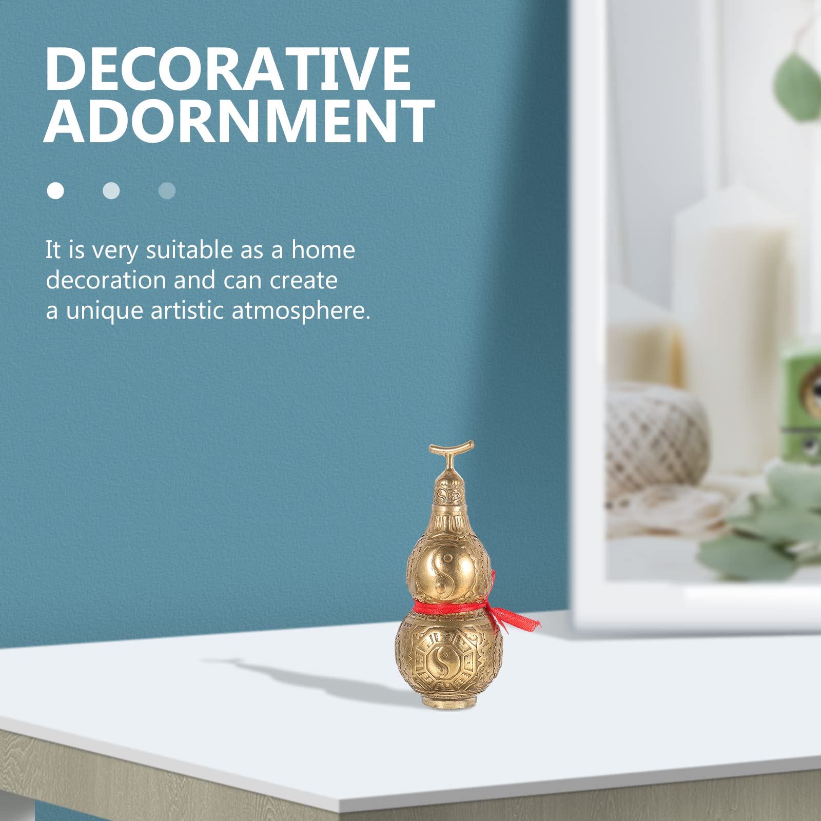 Handmade Copper Gourd Decor - Elegant Home & Office Desk Ornament for Feng Shui, Bohemian Decor, and Gift Giving