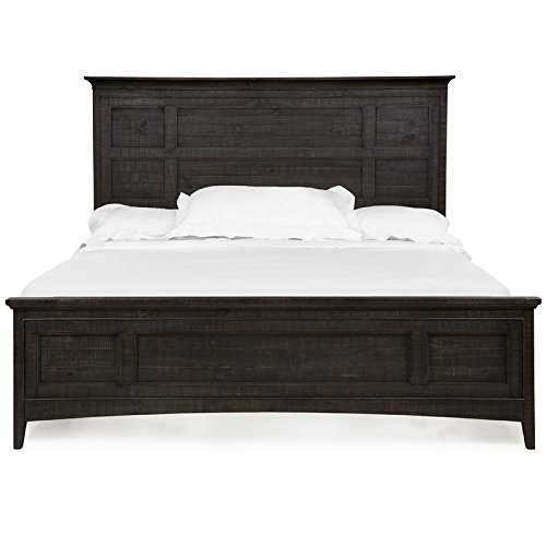 Magnussen Westley Falls Relaxed Traditional Graphite Queen Panel Bed Frame - Solid Wood Bedroom Furniture for Master Bedroom & Guest Room