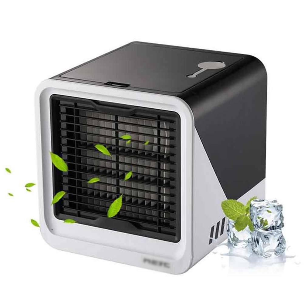 GVFTG Mini Portable USB Air Cooler Fan - Compact Desktop Cooling for Home, Dorm, Office | Personal Space Cooler for Workstation, Bedside & Small Rooms - Black