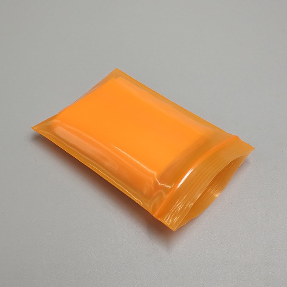 SUPVOX 100Pcs Orange Zipper Bags - Reclosable Food Storage for Snacks & Travel