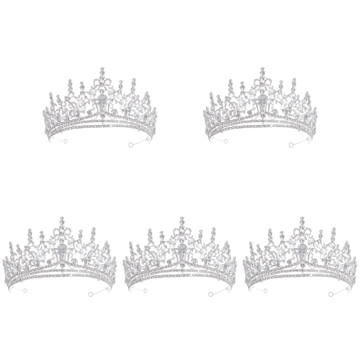 Minkissy 2pcs Silver Rhinestone Tiara Crowns for Women - Elegant Princess Party Headband for Birthday, Wedding, Prom, Bridal, Banquet & Special Occasions | Delicate Zircon Decorative Headdress