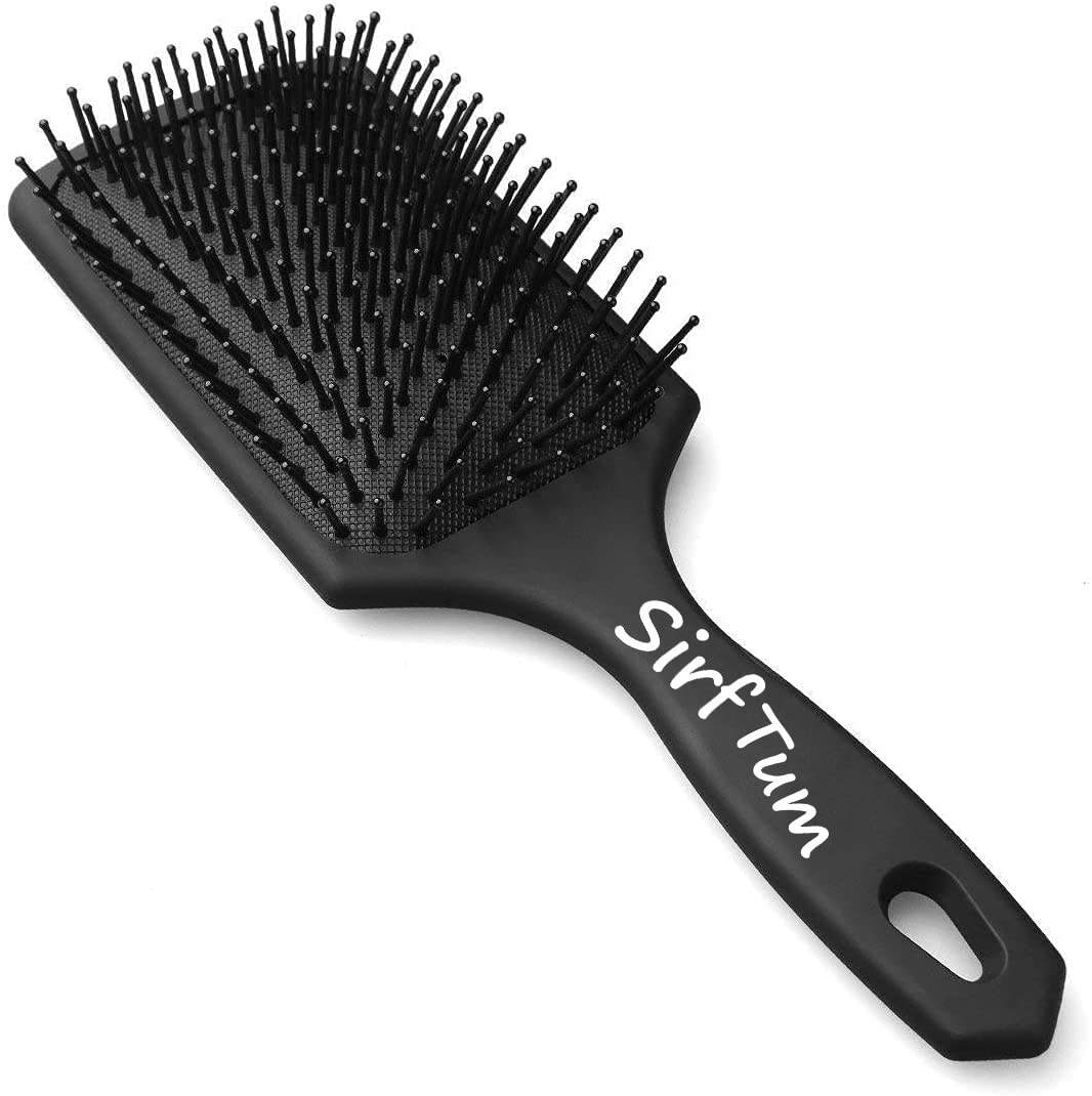 **SIRF TUM 7 Hair Massage Brush for Women & Men – Professional Styling Paddle Brush for Smoothing & Detangling – Black (Pack of 1) – Perfect for Daily Hair Care & Salon Styling**