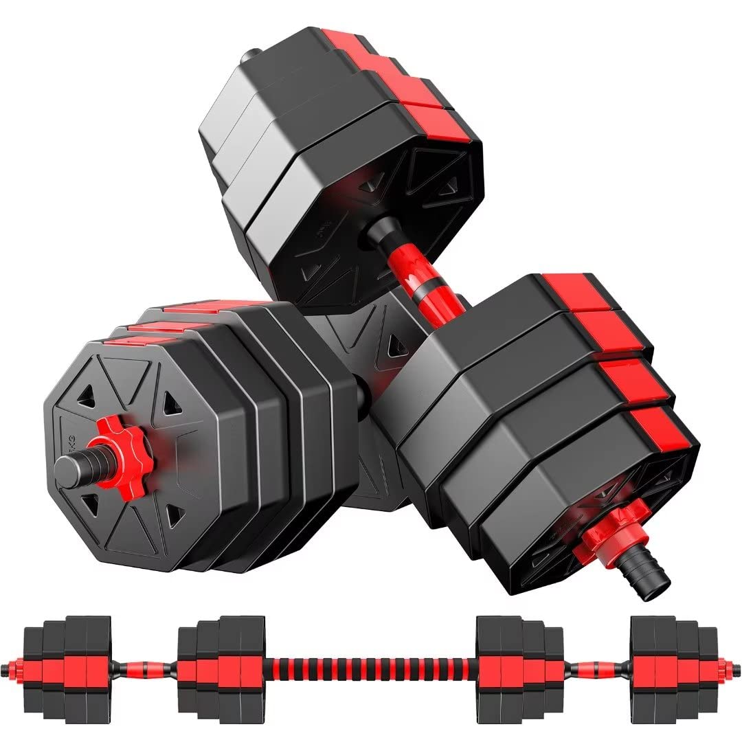 Adjustable Dumbbell Set 20 lbs - Hexagon Non-Rolling Free Weights for Home Gym | Strength Training, Workout Equipment for Men & Women | Perfect for Home Fitness, Weight Lifting & Muscle Building