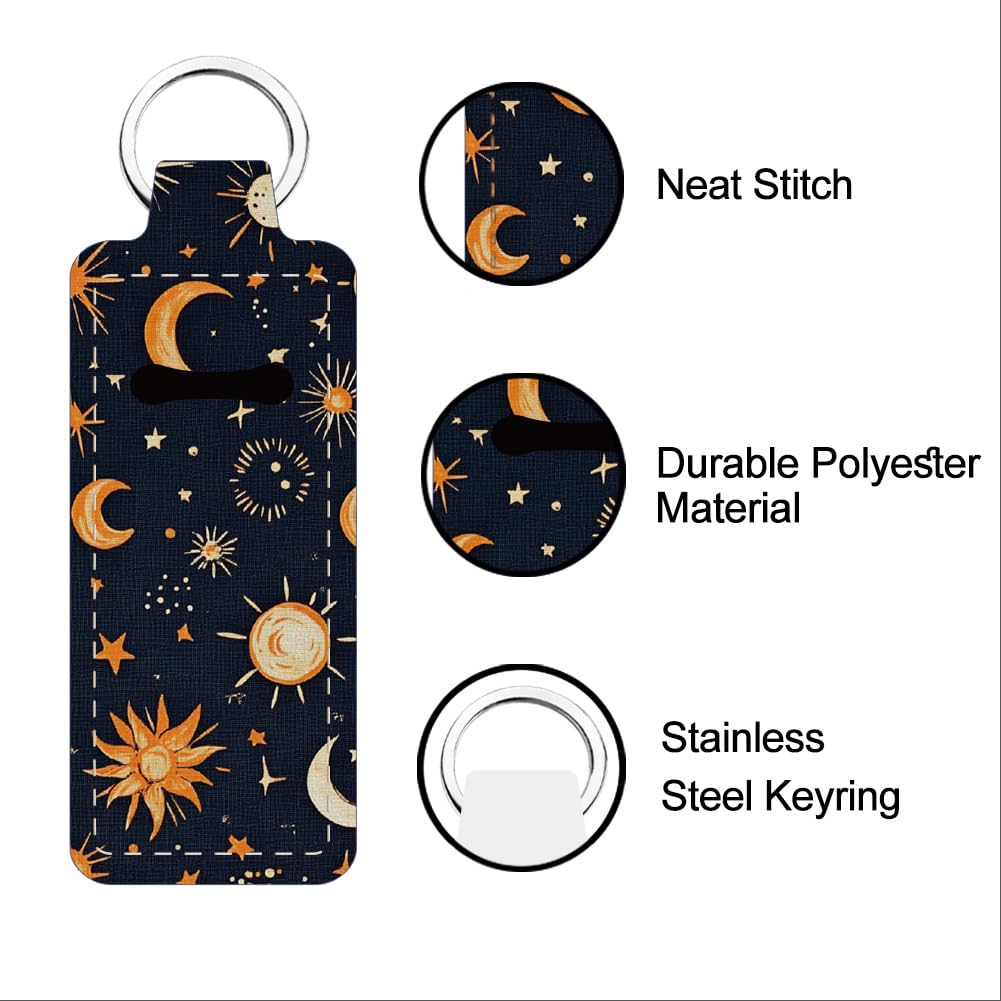 Freebloss Lip Balm Holder Keychain - Stylish Chapstick & Lip Gloss Organizer with Divination Pattern (3.8x9.6cm) - Perfect Gift for Women - Never Lose Your Lip Balm Again | Great for Purses, Keychains & Everyday Carry