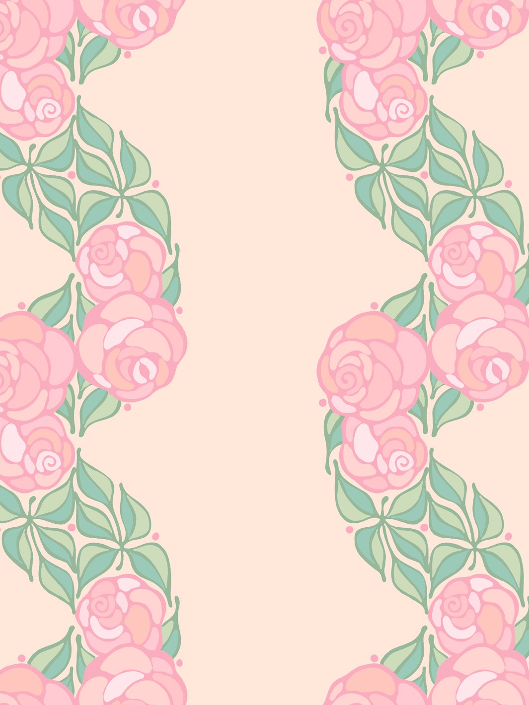 Barbie™ Groovy Floral Stripe Wallpaper - Peach Pink Retro Peel & Stick Wallpaper for Bedroom, Nursery, or Home Office Decor