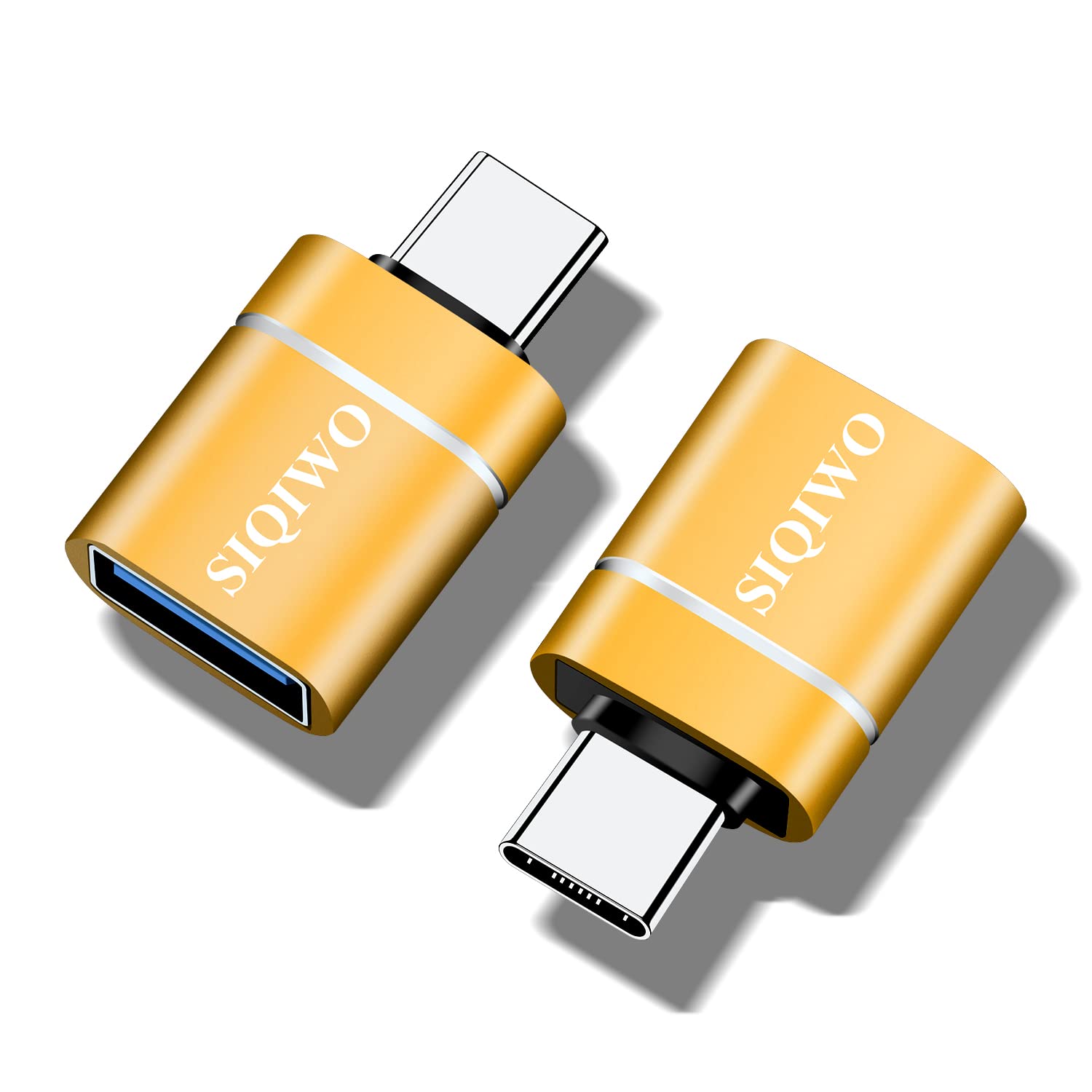 SIQIWO USB C to USB 3.0 OTG Adapter 2 Pack - Type C OTG Converter for MacBook Pro/Air, Dell XPS, Samsung Galaxy, Huawei, Surface Go - Fast Data Transfer & Charging for Laptops, Phones & Tablets