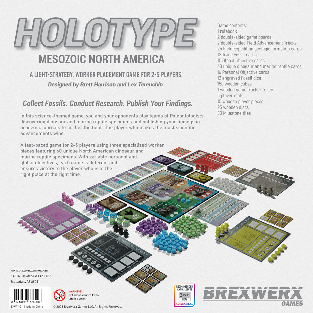 Brexwerx Games: Holotype - Mesozoic North America Strategy Board Game | Dinosaur Fossil Hunting Adventure for Family Game Night & Educational STEM Learning