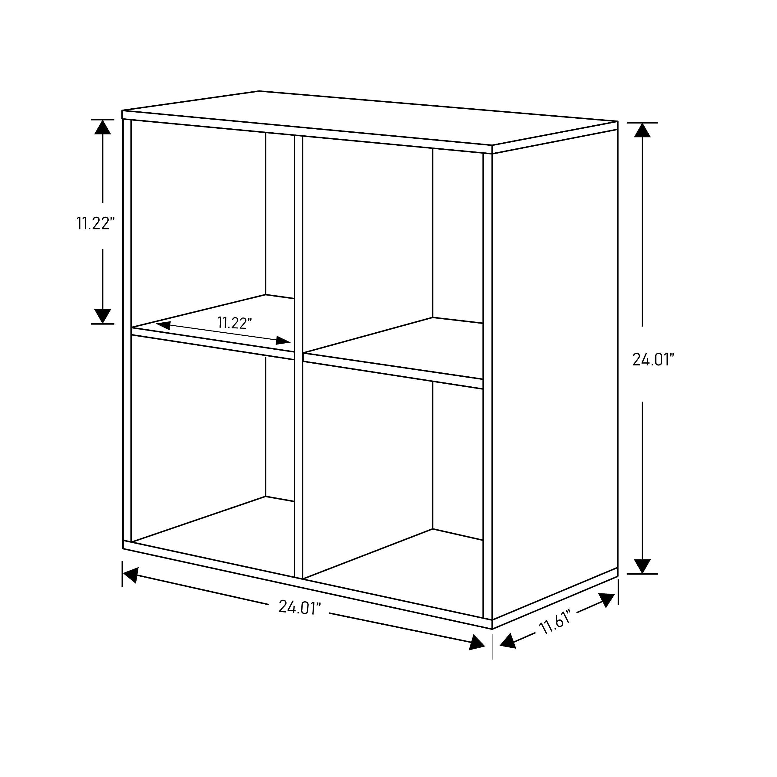 PACHIRA 4-Cube Wooden Storage Organizer - Bookshelf, Closet Cabinet & Shelf Unit for Living Room, Bedroom, Study - Oak Grey | Space-Saving Home & Office Storage Solution