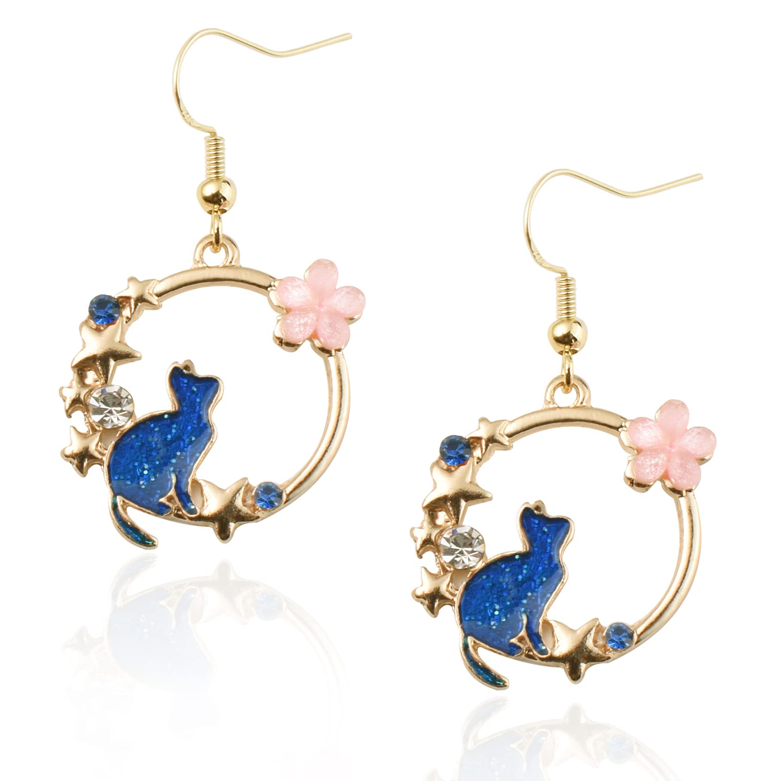 Hypoallergenic Halloween Cat Earrings for Women & Girls - Cute Kitty Jewelry Gift for Cat Lovers - Perfect for Halloween Parties, Cosplay & Everyday Wear