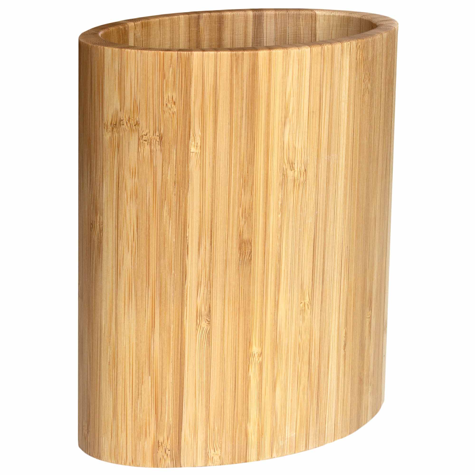 Premium Oval Bamboo Kitchen Utensil Holder - Natural Wood Countertop Organizer for Spoons, Forks & Cooking Tools - Perfect for Modern Kitchens & Countertop Storage