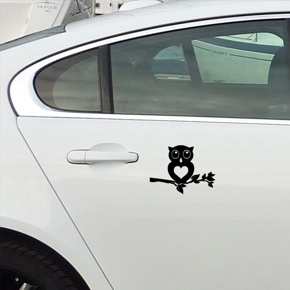 Premium Waterproof Vinyl Decal Stickers - Cute Owl on Branch (Black, Set of 2) for Laptop, Phone, Helmet, Car Window, Bumper, Mug, Cup, Door & Wall Decor - Perfect for DIY Home Decor, Office Accessories & Gift Giving