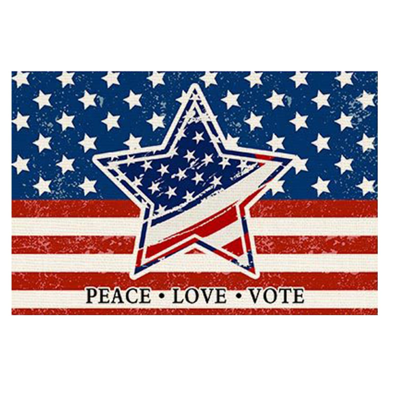4th of July American Flag Patriotic Placemats - 72 Inch Red White Blue Star Table Runners for Independence Day Decor, Memorial Day, Veterans Day & BBQ Party Dining Table Setting