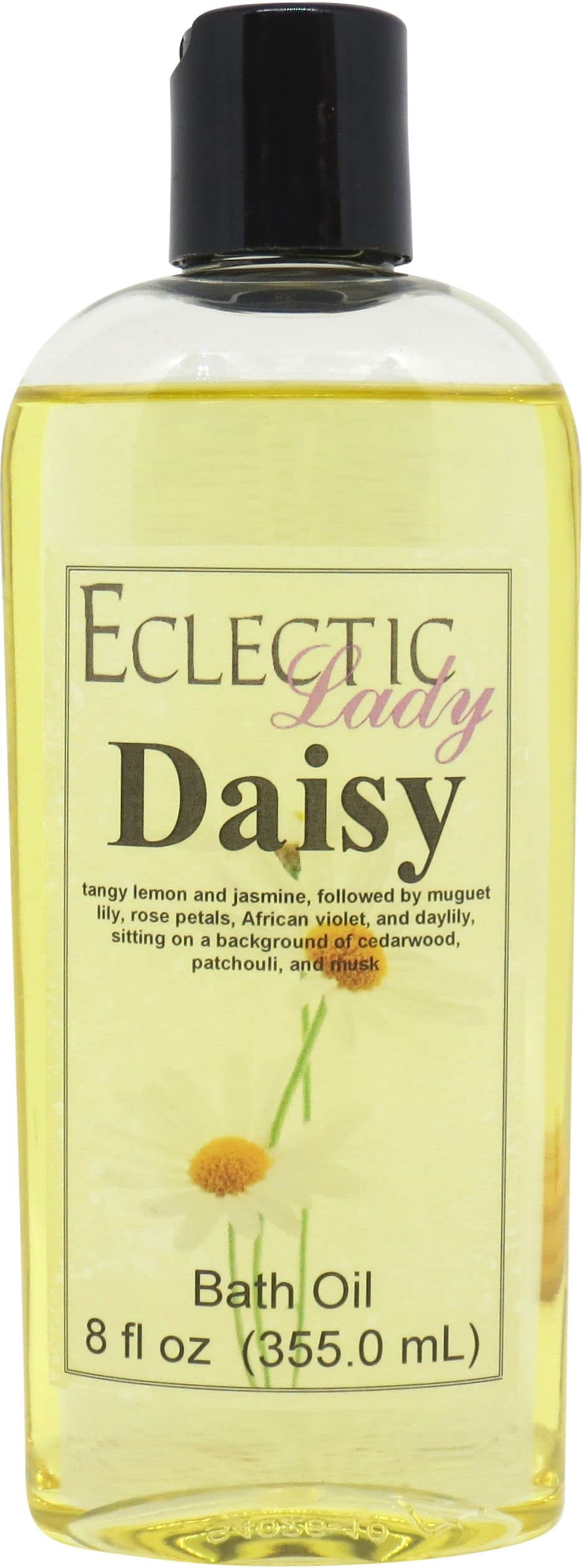 Eclectic Lady Daisy Scented Bath Oil - Relaxing & Moisturizing Body Oil for Dry, Rough & Sensitive Skin - 8 oz Nourishing Shower Oil - Perfect for Spa Nights, Self-Care Rituals & Stress Relief
