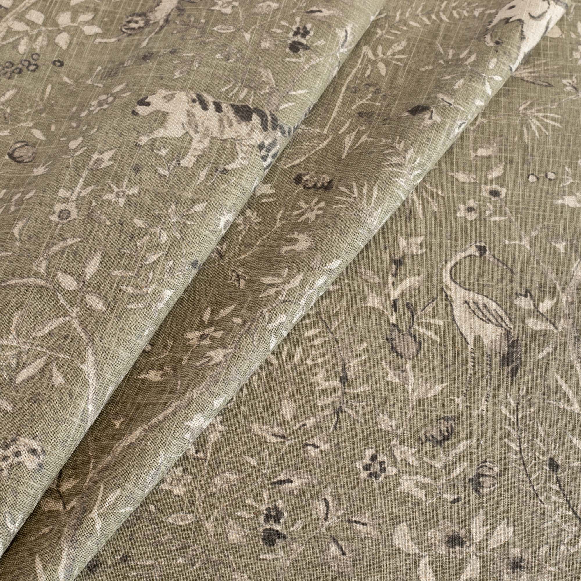 Premium Cyprus Fabric - Soft, Durable & Breathable Moss Green Upholstery Material for Sofas, Chairs & Home Decor