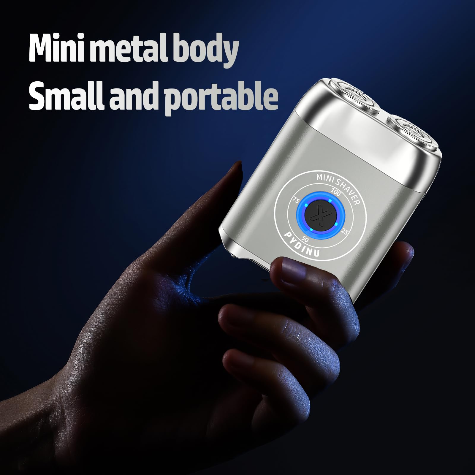 Premium Mini Dual-Head Electric Shaver for Men - USB-C Rechargeable, Waterproof Travel Beard Trimmer with Portable Design - Perfect for Business Trips, Gym Bags & Daily Grooming (Silver)
