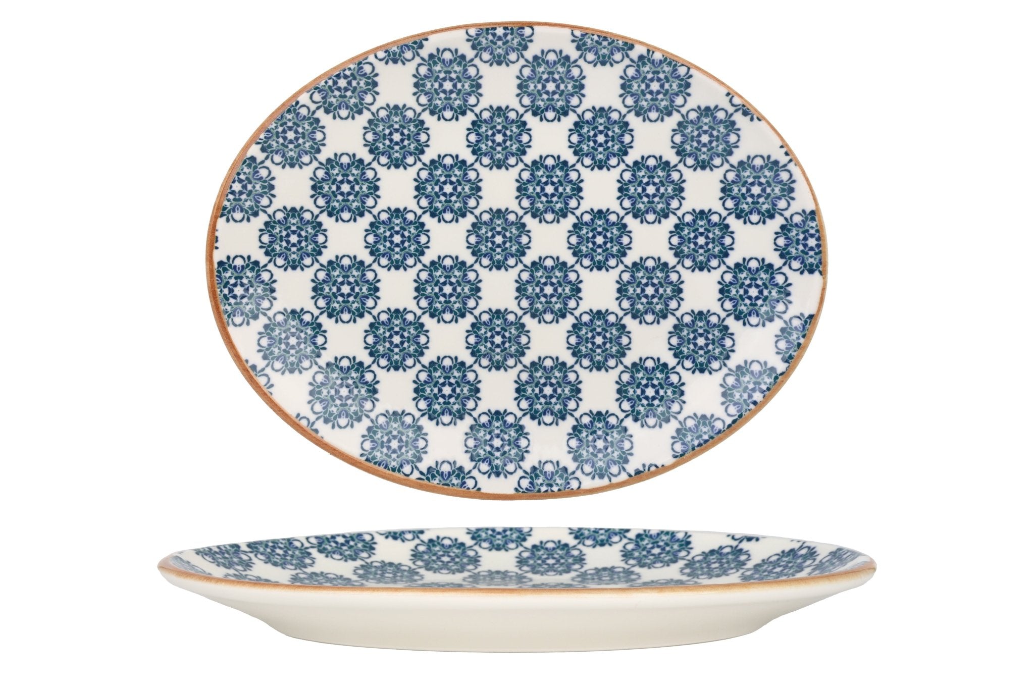 Lotus Service Plate 25x19 cm - Elegant Ceramic Dinner Plate for Restaurants, Catering & Home Dining | Perfect for Serving Appetizers, Desserts & Main Courses