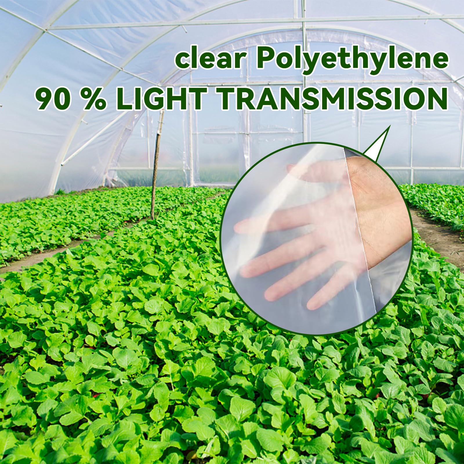 6 mil Clear Greenhouse Plastic Sheeting - 25x40 FT UV Resistant Waterproof Poly Tarp for Hoop Houses, Farm & Garden Cover | Durable Outdoor Plant Protection for Year-Round Growing