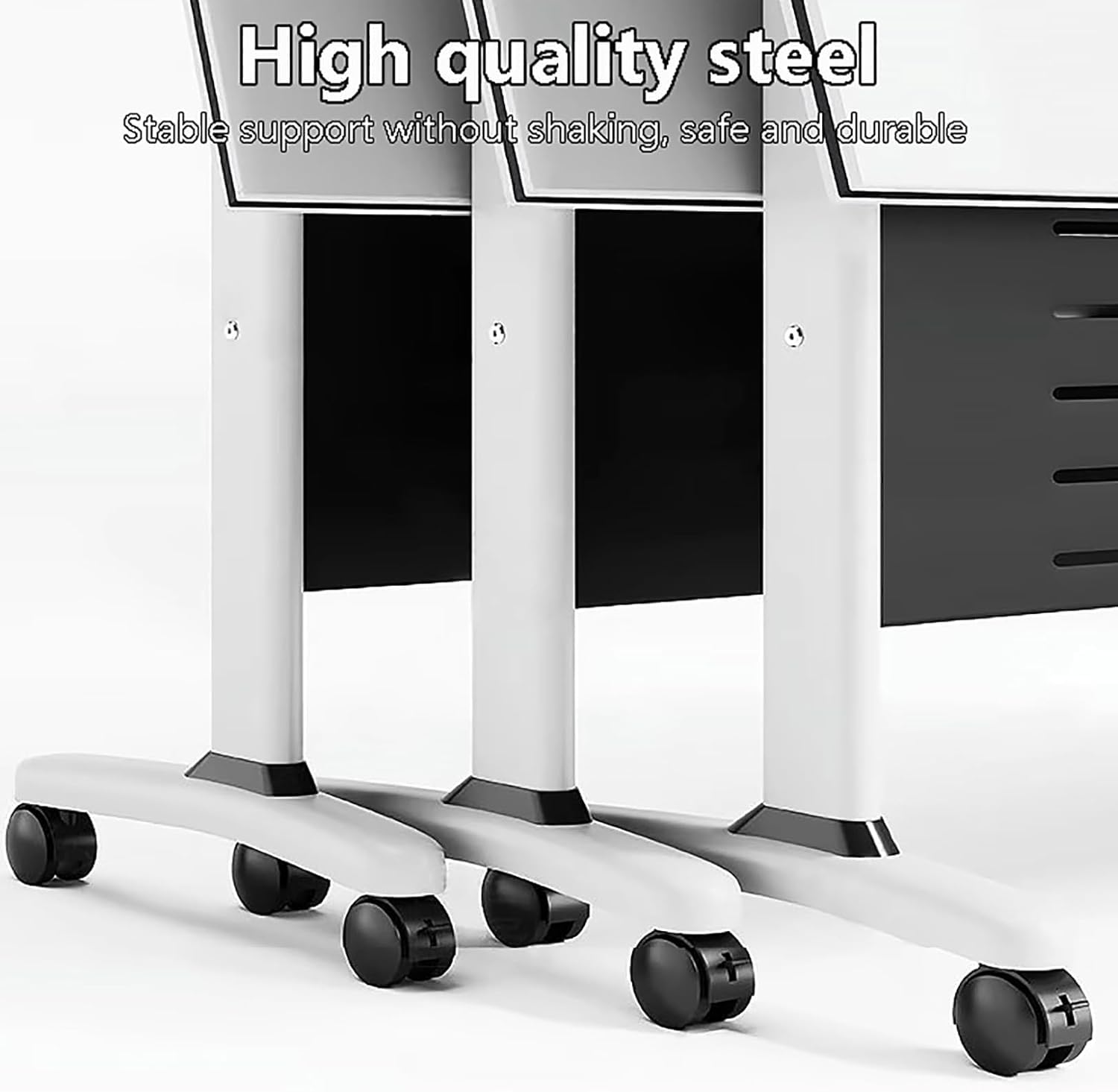 Foldable Conference Table with Wheels - Portable Mobile Meeting & Seminar Table for Office, Classroom, Training Room - Ideal for Business Presentations, Team Meetings & Educational Workshops
