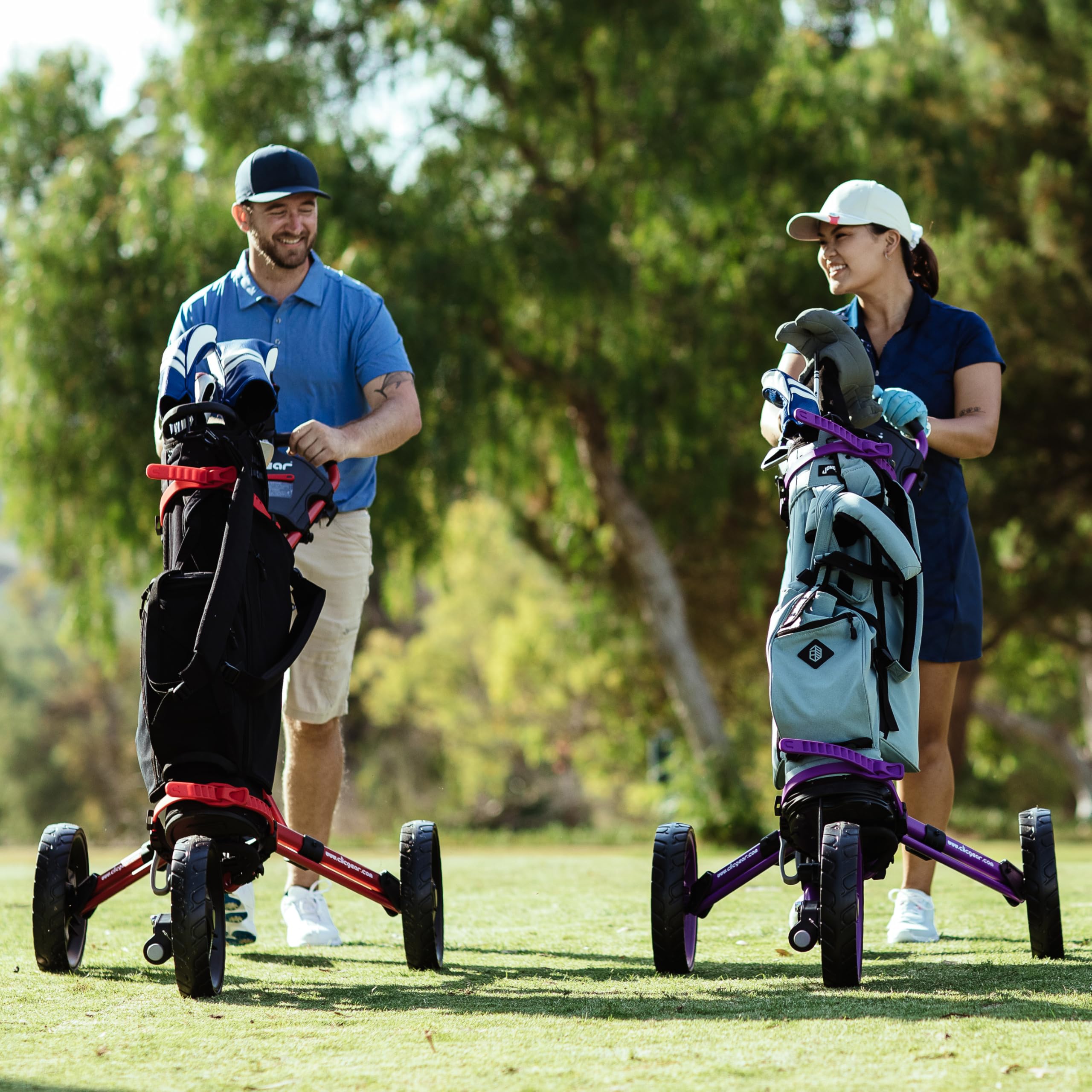 Clicgear Model 4.0 Golf Push Cart - 3-Wheel Foldable Walking Golf Cart with Lightweight Design | Perfect for Golfers, Walking Courses & Easy Storage