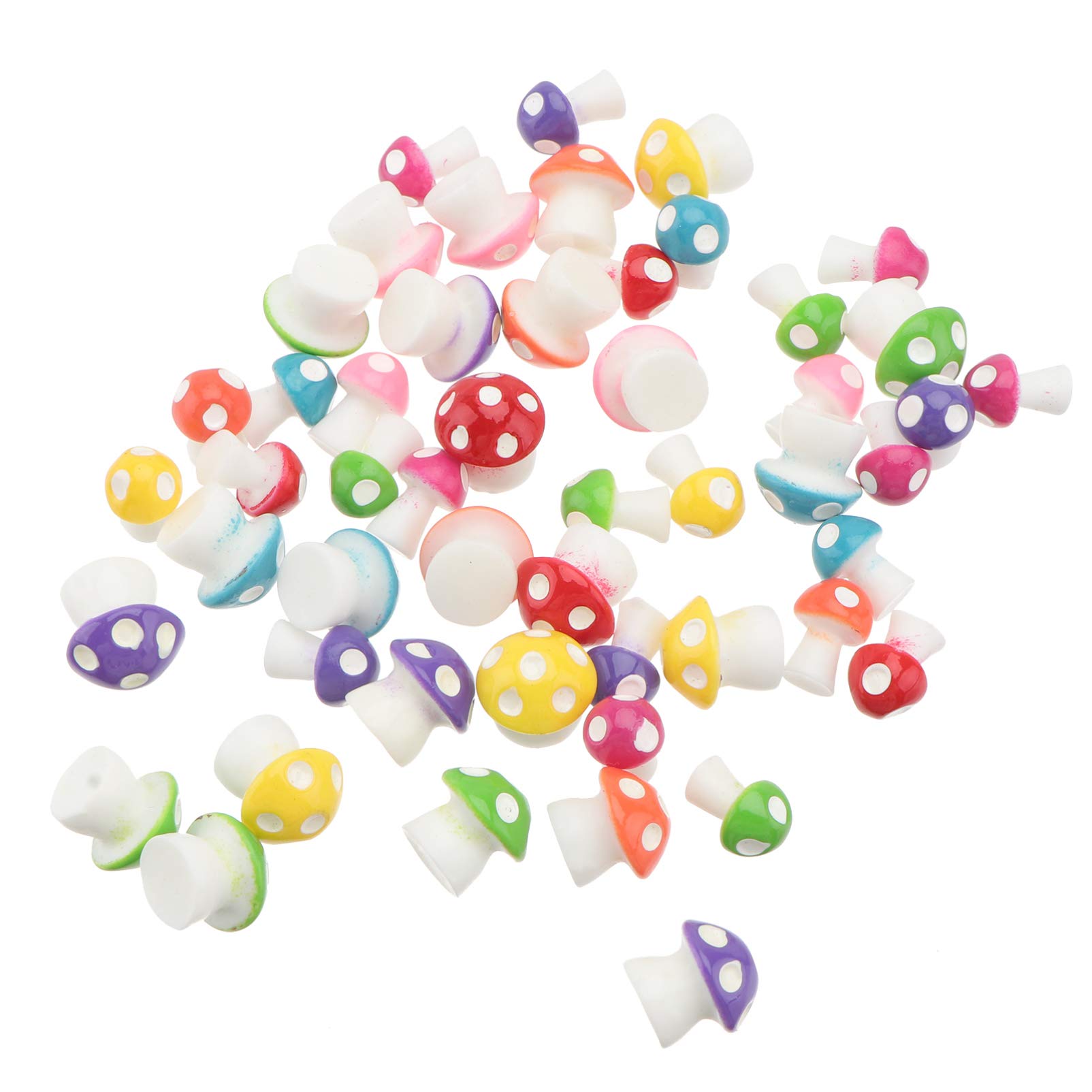 DOITOOL 50 Pcs Mini Mushroom Ornaments - Tiny Landscape Decor for Fairy Gardens, Terrariums & DIY Crafts - Cute Miniature Mushroom Decorations for Home, Office & Outdoor Decor