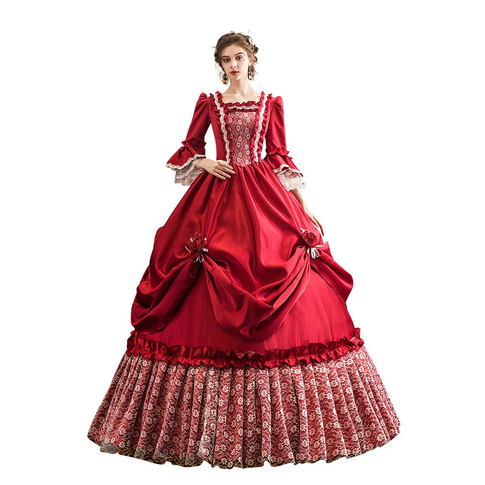KEMAO Rococo Victorian Baroque Marie Antoinette Dress - Elegant Renaissance Ball Gown for Cosplay, Historical Reenactment, Themed Parties & Wedding Events | Perfect for Halloween, Costume Balls & Period Dramas
