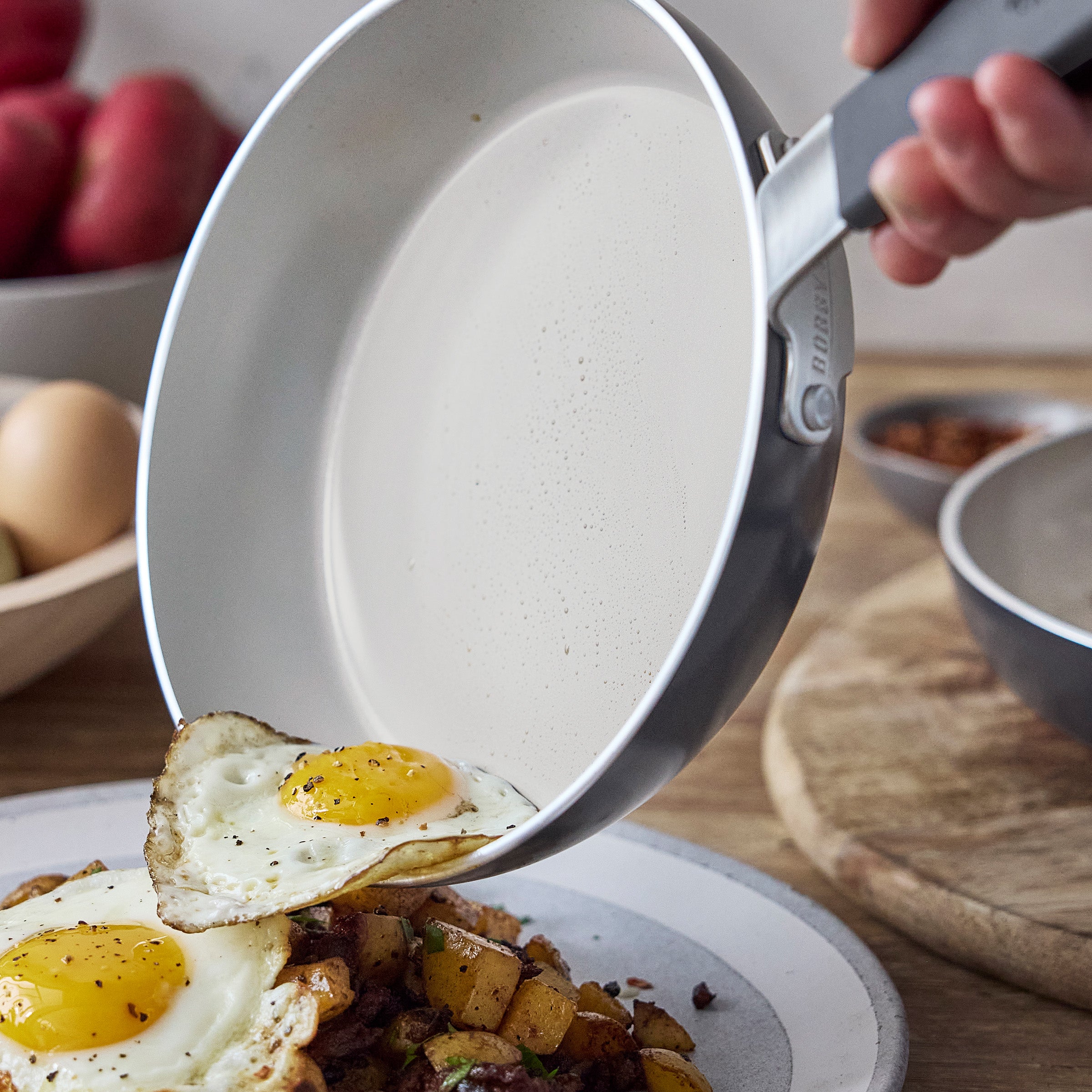 Bobby Flay by GreenPan Professional Ceramic Nonstick 10-Inch Frypan - Graphite | PFOA-Free Cookware for Healthy Cooking | Perfect for Sautéing, Frying & Everyday Meals