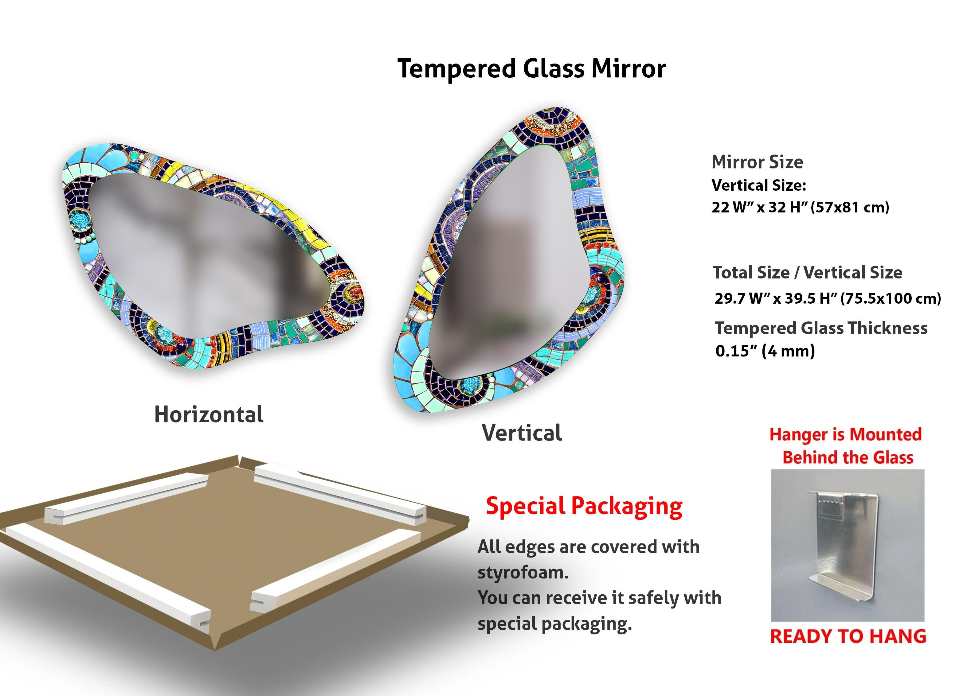 Stylish Irregular Shaped Glass Wall Mirror - Unique Home Decor for Living Room, Bedroom, or Entryway