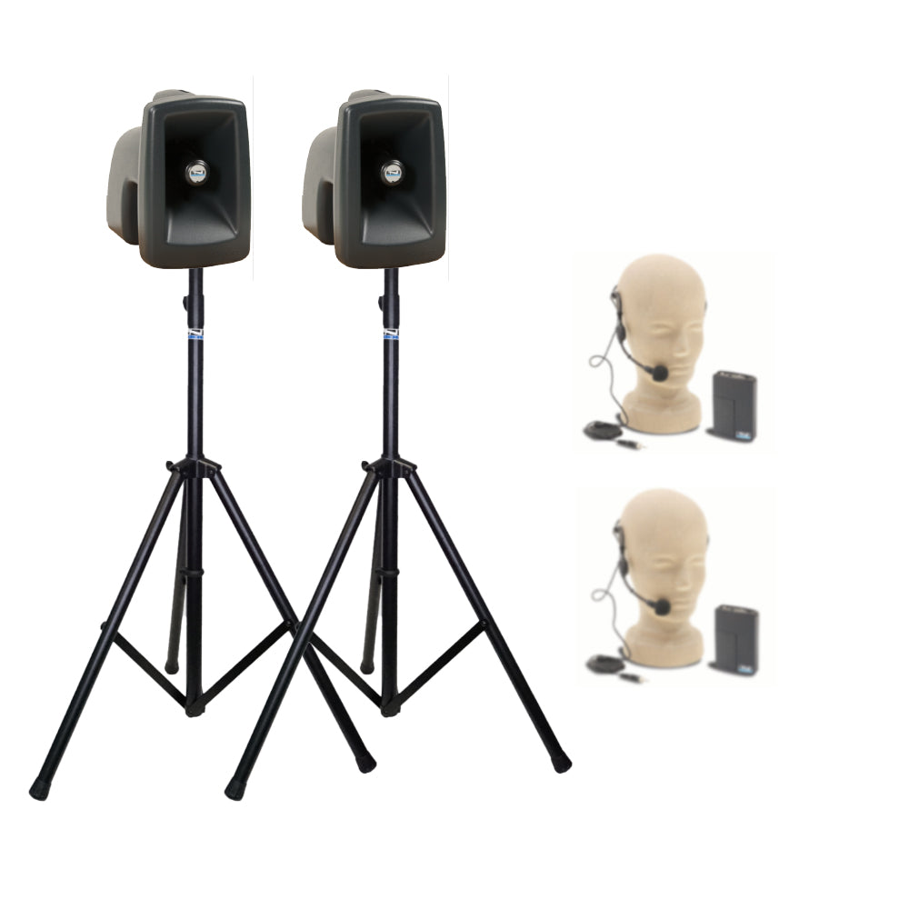 Anchor Audio MegaVox XU2 & AIR Portable PA Speaker System with 2 Wireless Microphones - Perfect for Outdoor Events, Parties, and Public Speaking