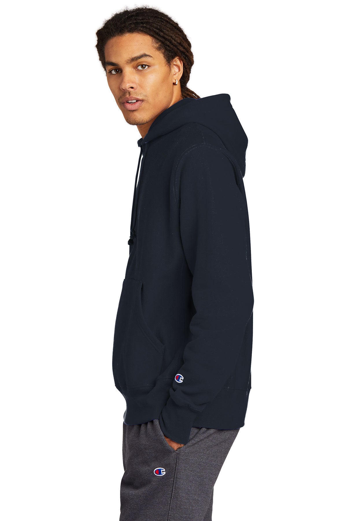 Champion Reverse Weave Hooded Sweatshirt for Men & Women | Navy Blue Pullover Fleece Hoodie | Gym, Casual Wear & Street Style Fashion