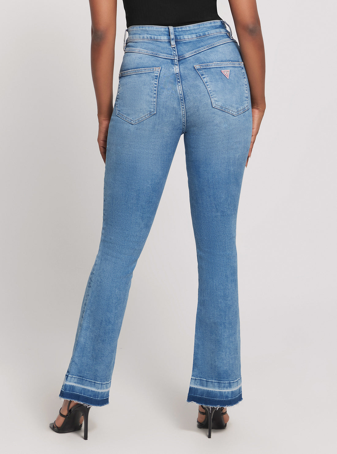 Vintage 70s High Rise Pop Denim Jeans - Mid Wash Retro Women's Jeans for Casual Wear & Everyday Outfits
