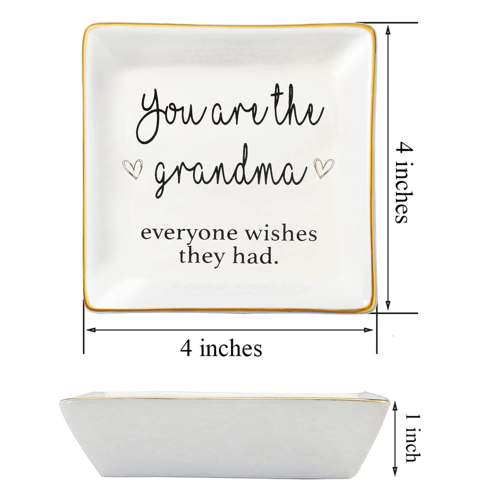JoycuFF Ceramic Jewelry Dish - Elegant Trinket Tray & Ring Holder for Women | Unique Birthday, Mother's Day, Christmas Gifts for Grandma | Perfect for Bedside, Vanity & Bathroom Organization